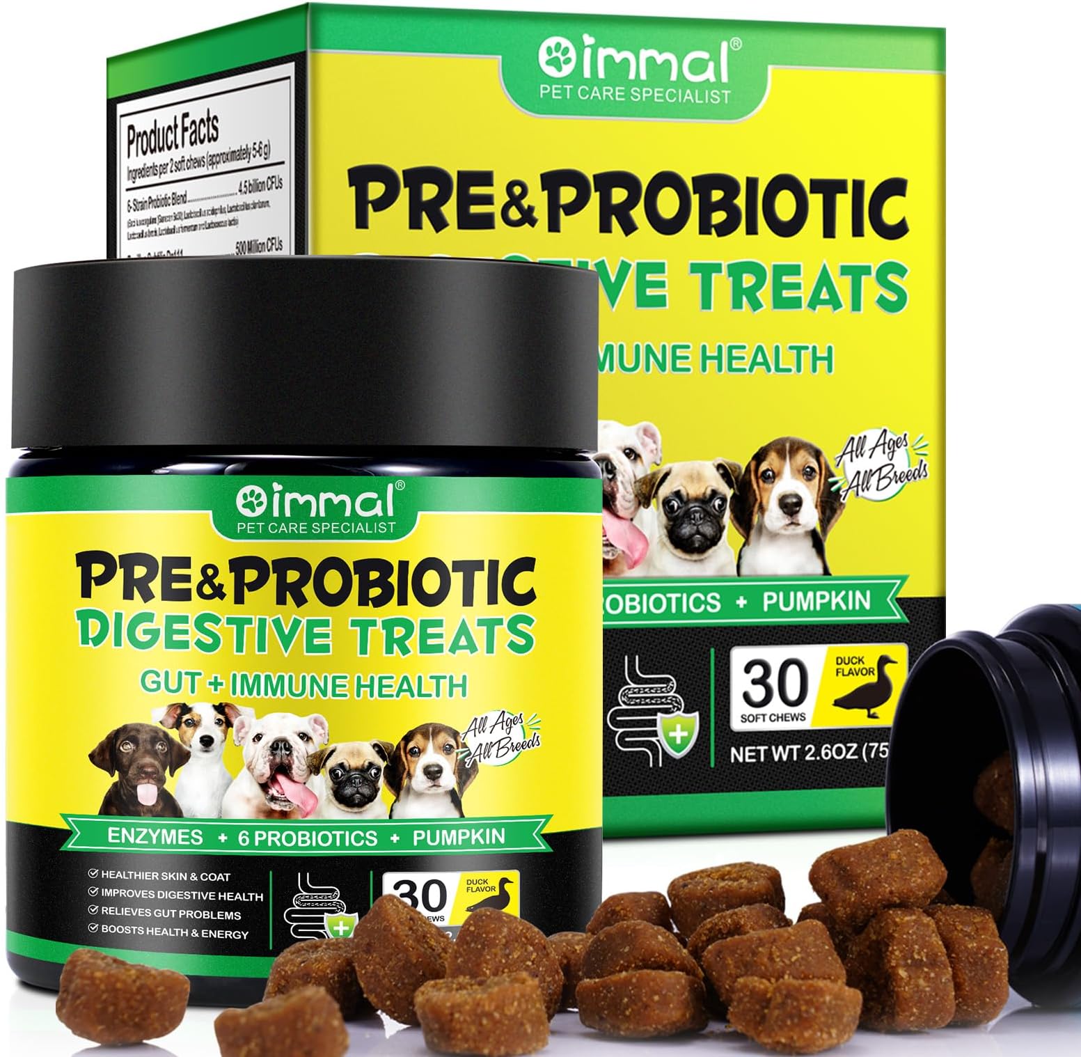 Probiotics for Dogs, Dog Probiotics for Gut Health Pre & Probiotic