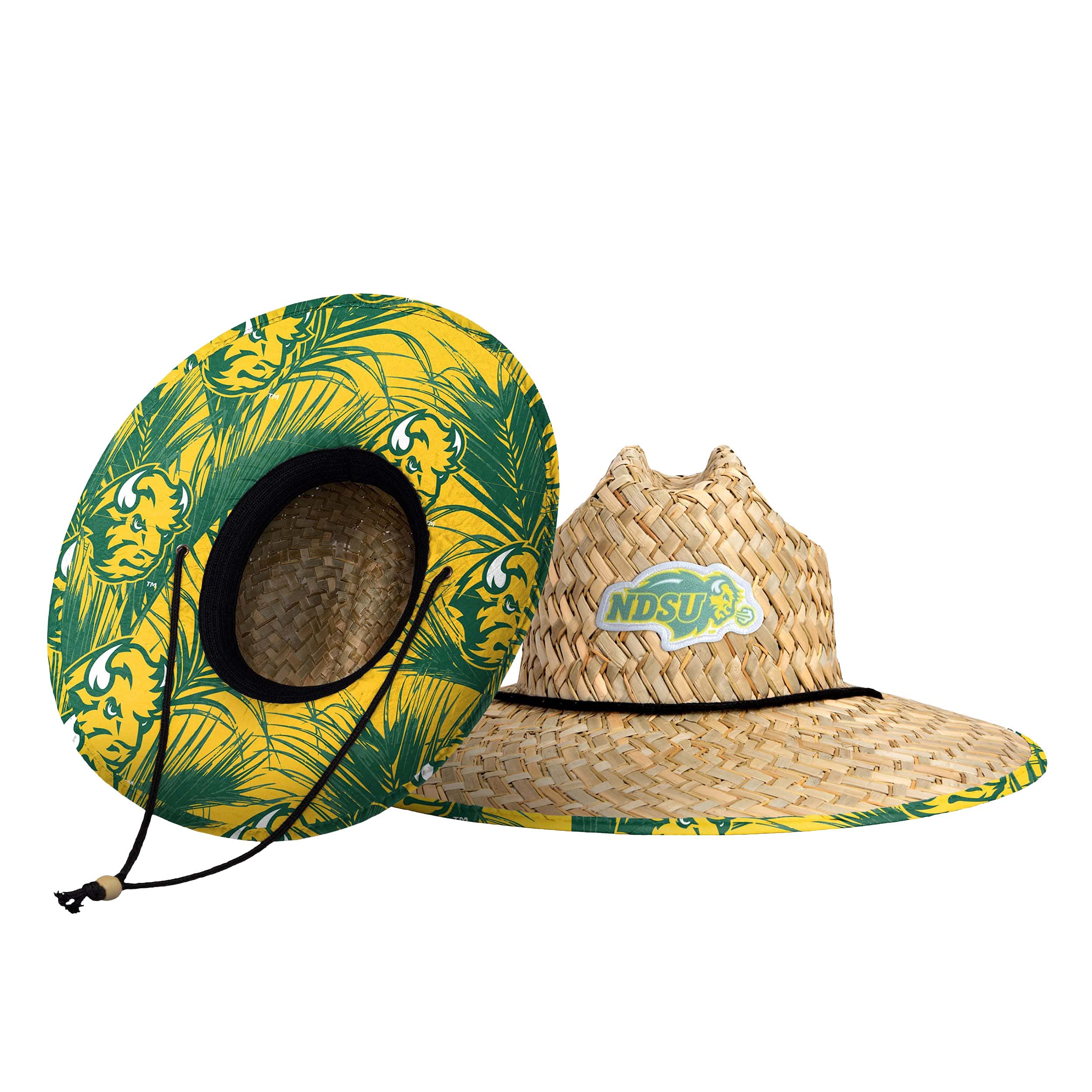 FOCO Men's NCAA College Team Logo Floral Straw Sun Hat