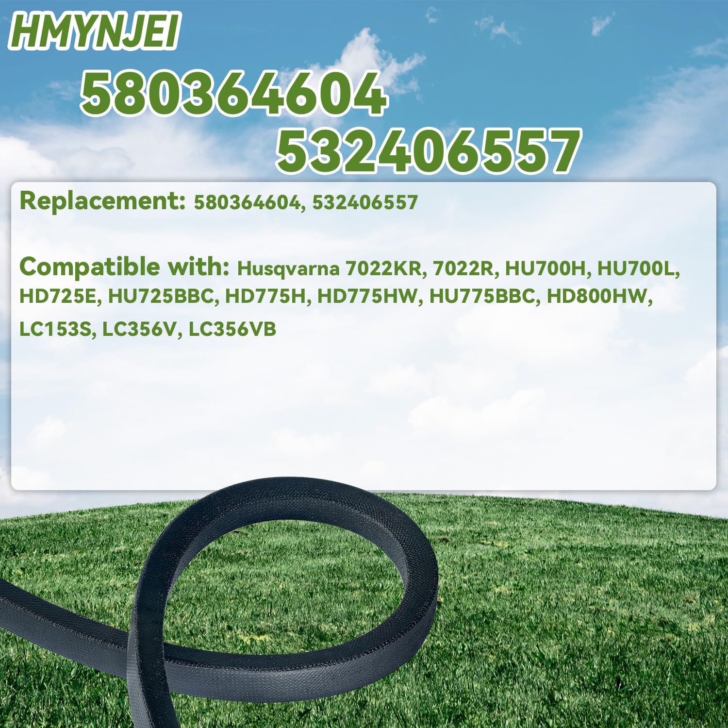 580364604 532406557 - Correa trapezoidal para cortacésped Husqvarna HD725E, HU725BBC, HD775H, HD775HW, HU775BBC