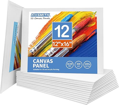 Miniatura 28 de FIXSMITH - Lienzos para pintar, de calidad profesional, hecho de 100% algodón, sin ácidos, para profesionales, pintores aficionados, estudiantes