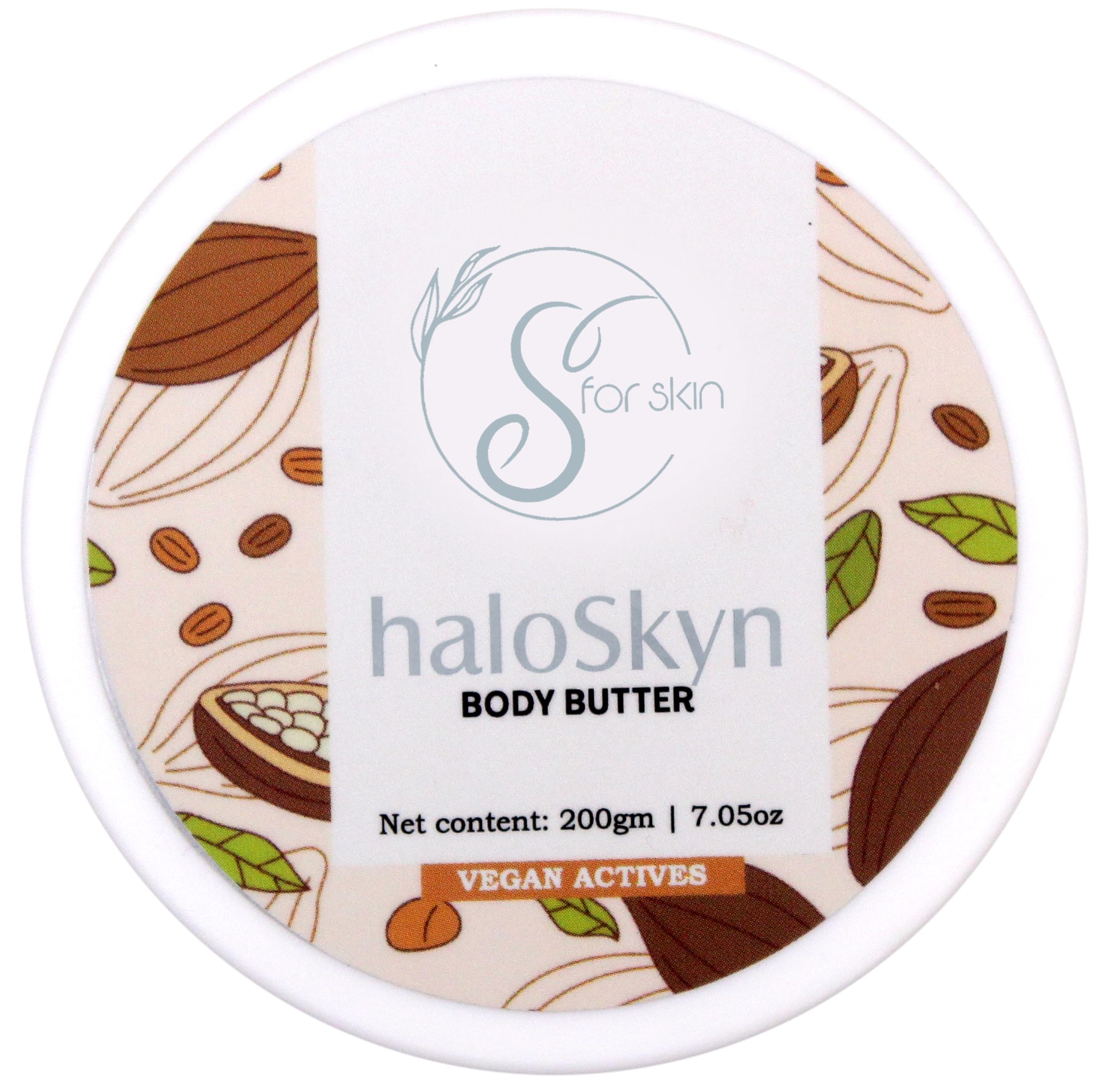 Haloskyn Body Butter | Intense Moisture | Non-Greasy | Quick Absorbing | Rich Shea, Theobroma Cacao (Cocoa) Butter & Orange Oil | For All Skin Types | (200 gms)