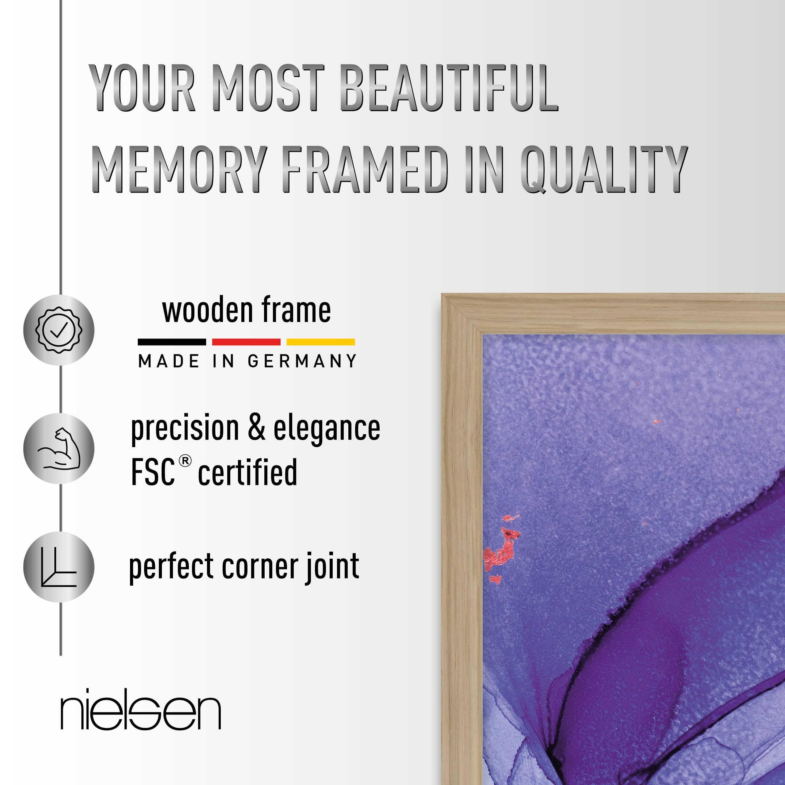 nielsen Quadrum Wooden Picture Frame - Blue 40x50cm - with Float