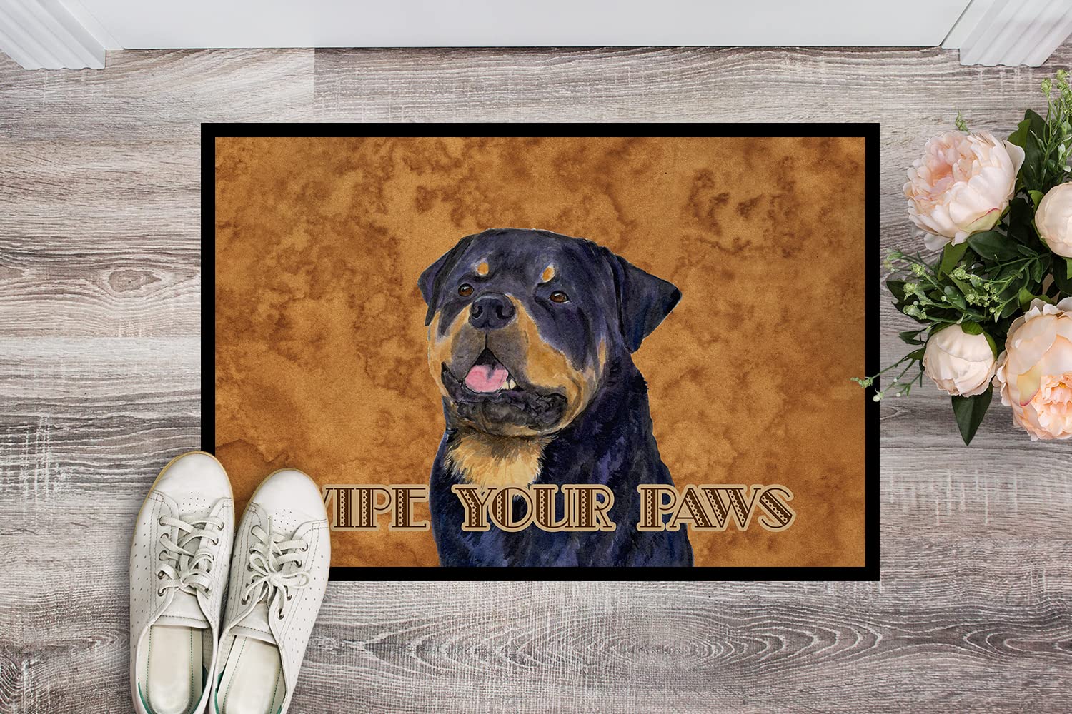Caroline's Treasures Rottweiler Wipe Your Paws, tappetino per interni ed esterni, 61 x 91,4 cm, multicolore