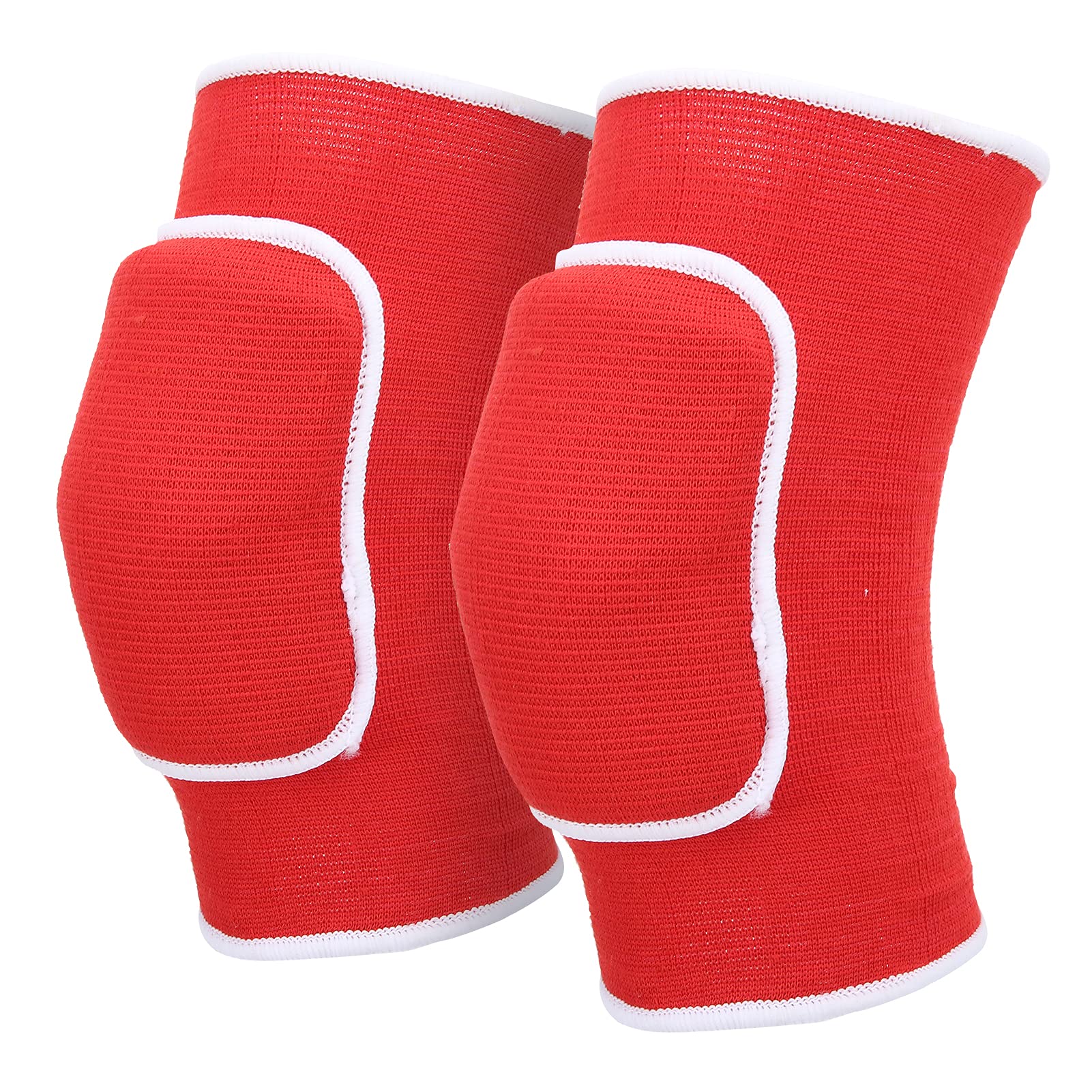 Cyrank Protective Knee Pads, Elastic Dance Knee Pad Soft Breathable Kneepads Brace Knee Support Protector Cover for Baketball Skating(red)