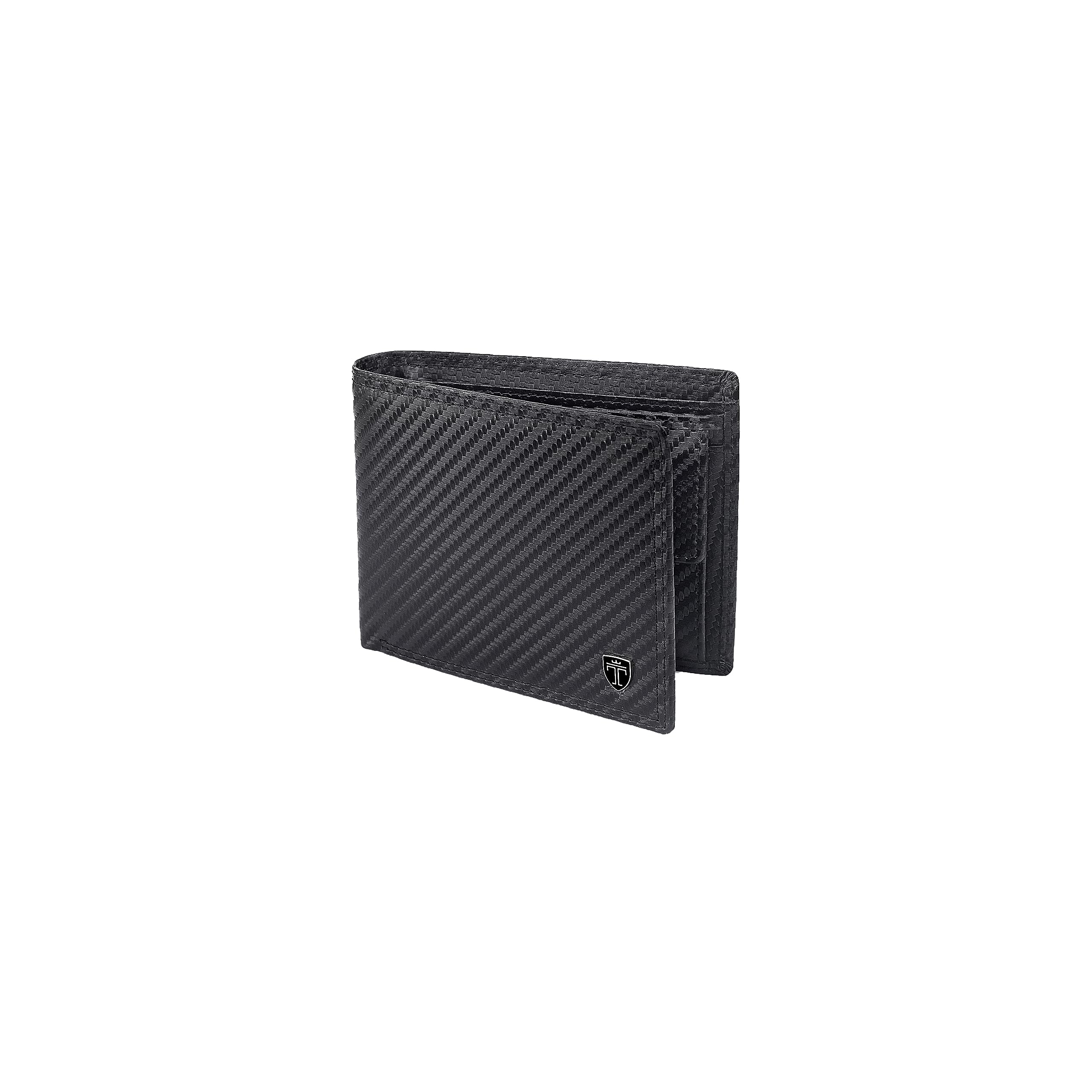 TRAVANDO Portafoglio Uomo, Grande, OSLO, protezione RFID, Porta Carte di Credito nero, con Portamonete, Borsellino formato Verticale, Porta Banconote Wallet monete (Carbon)