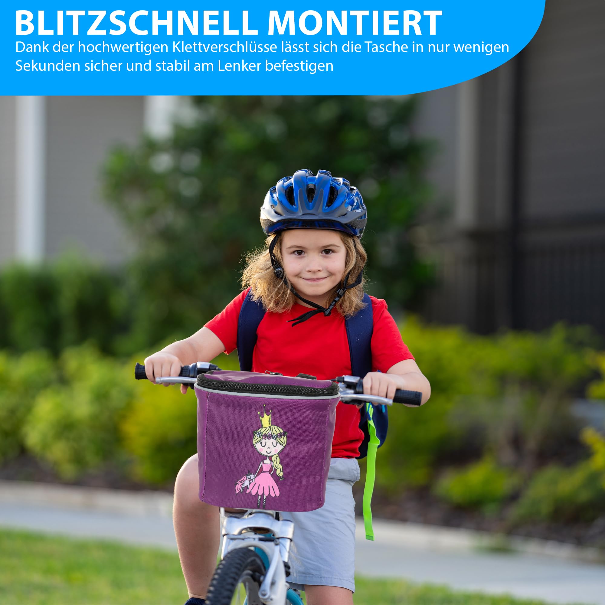 Sacoche De Guidon Vélo Enfant Honju Liliane Licorne – Couvercle Amovible, Réflecteurs, Velcro & Poche Intérieure
