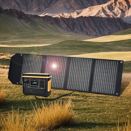 Miniatura 8 de Panel solar portátil de 60 W, paneles solares plegables de 60 W, cargadores con QC3.0 USB-A USB-C DC5521, IP67 impermeable para pequeñas centrales