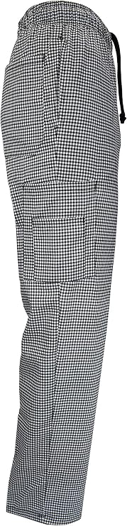 M&M SCRUBS Classic 6 Pocket Huntstooth Chef Pants with Multi-Pack Quantities Available