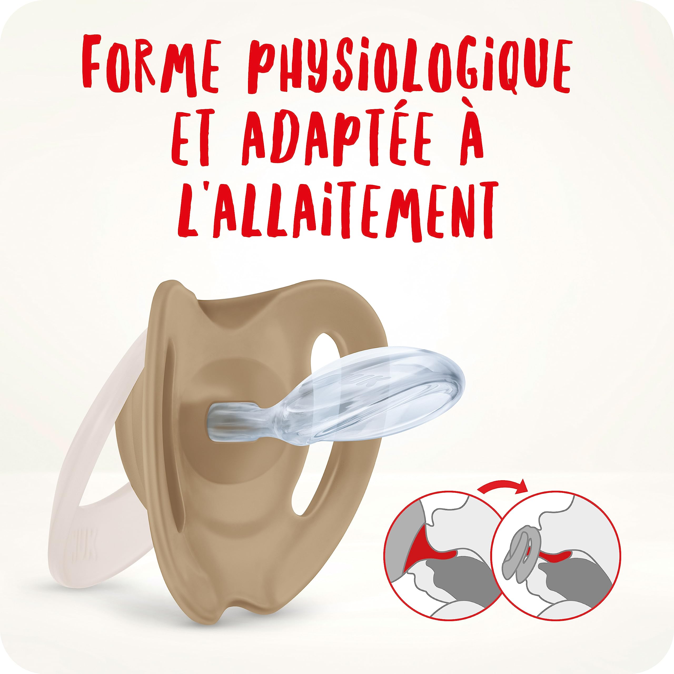 NUK Signature Day & Night Tetine pour bébé | 0-6 mois | Apaise 95 % des bébés | Sucettes en silicone sans BPA, en forme de cœur | Brille dans le noir