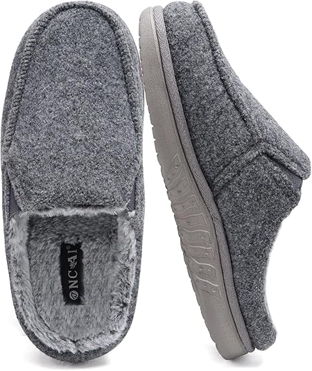 Pantofole Uomo In Pelo Con Memory Foam - Comode E Antiscivolo