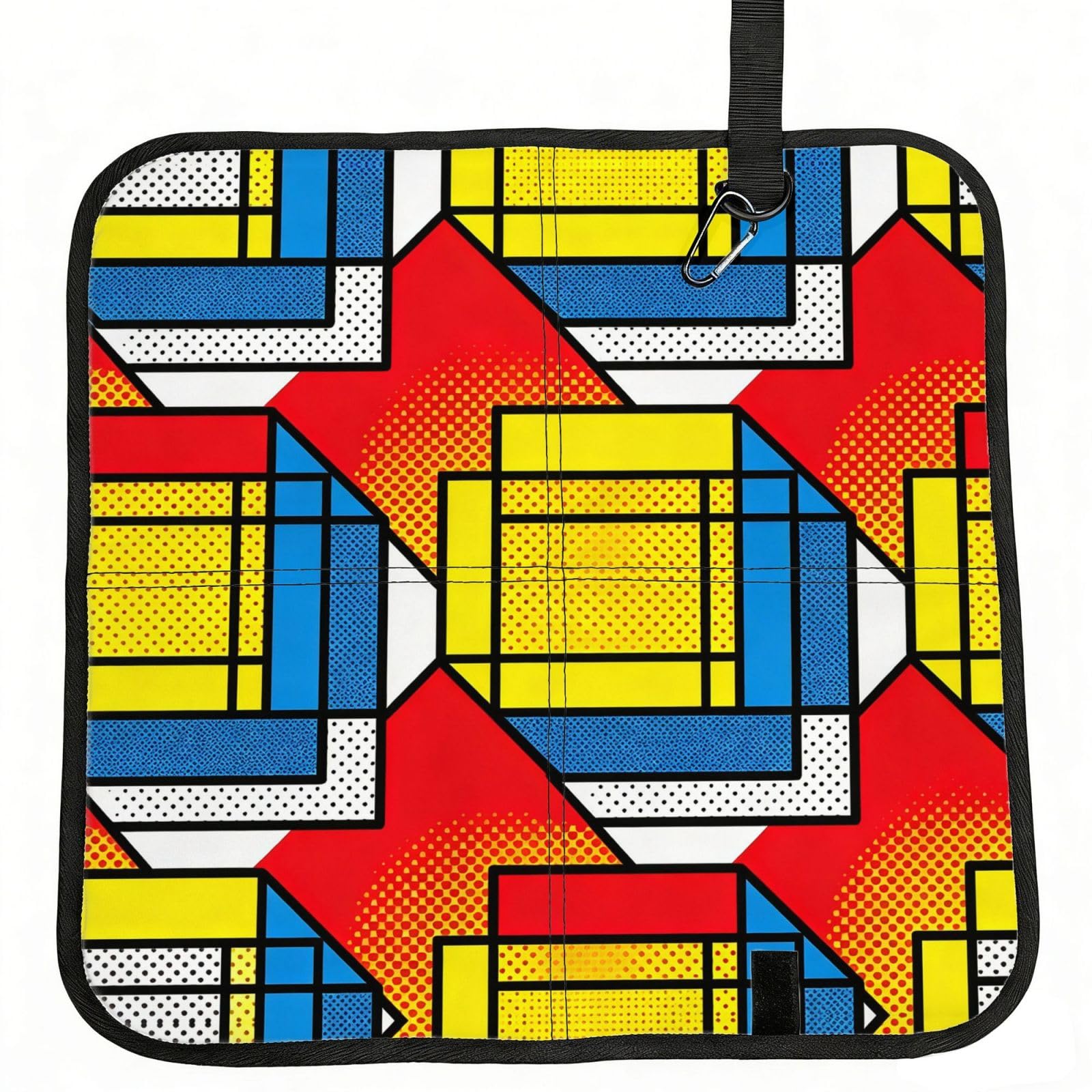 DUYIOKH Pop Art Geometric Print Print Foldable Portable Seat Cushion for World Cup Games, Camping and Outdoor Activities