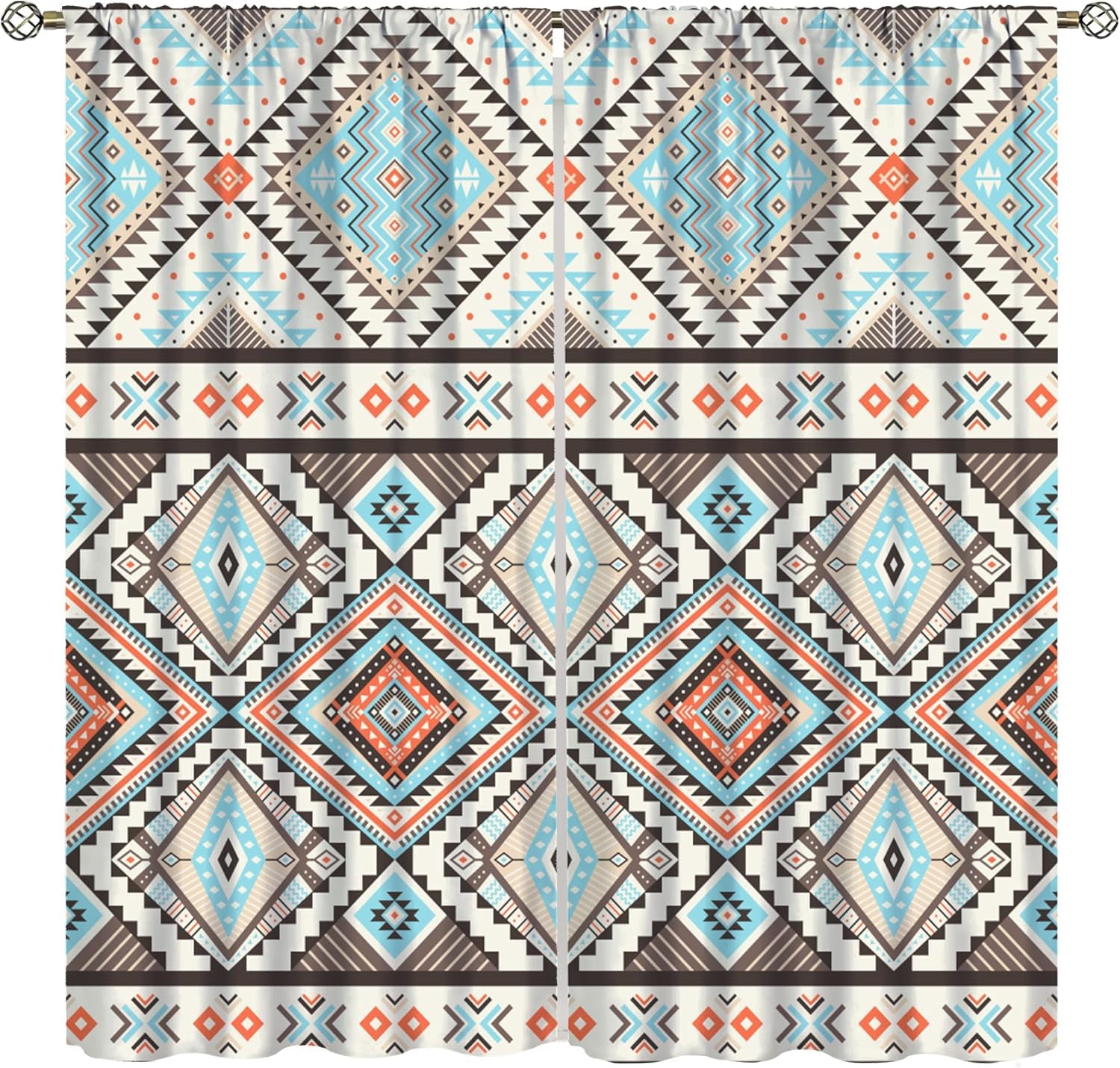 Rideau salon moderne au motif géométrique rétro pour sublimer une chambre d'adulte cocooning