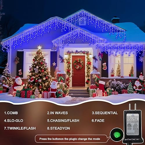Miniatura 10 de Tira de luces de 98 pies para exteriores, 900 luces LED de Navidad para exteriores, tira de luces de Navidad con 8 modos y temporizador para Varios