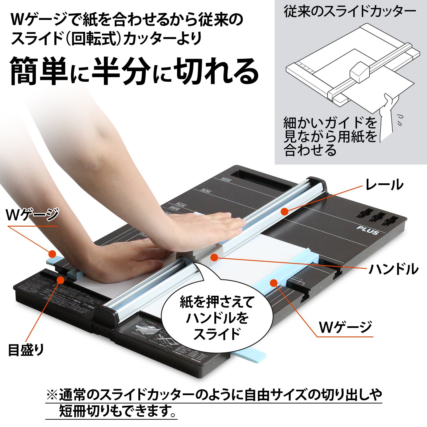 Amazon | プラス 裁断機 スライドカッター ハンブンコ A3 + 専用替刃