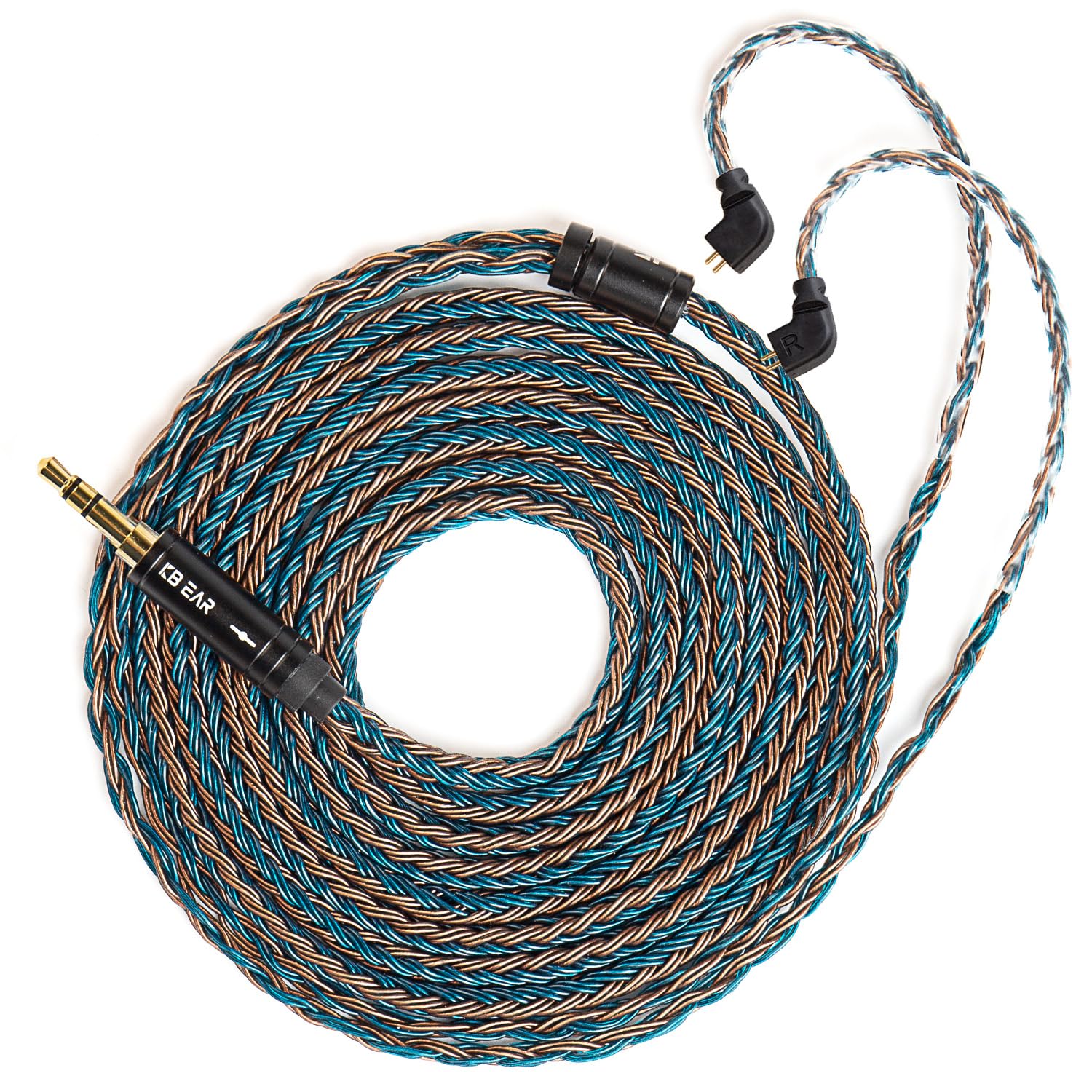 KBEAR ST16 Plus 2 Meter Detachable IEM Cable 16 Core 5N OCC Silver-Plated Long in-Ear Earphone Cable for HD414 HD650 HD600 Tin Audio T2 T2 PRO T3 T5