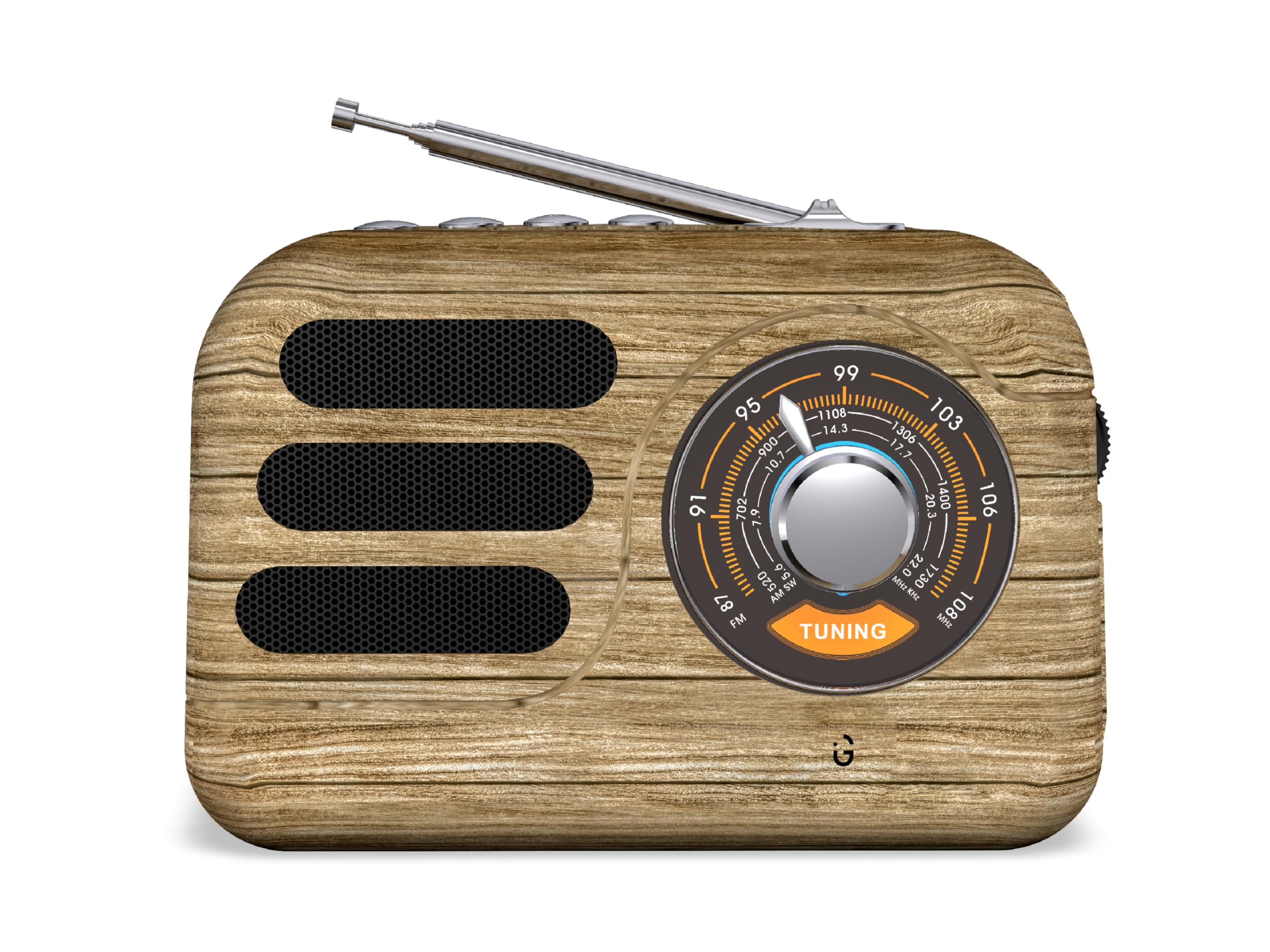 IGear Vintune Retro Radio Mp3 Player with Bluetooth, AUX Input, USB, TF Card, Rechargeable Battery (1, Wooden)-image-16