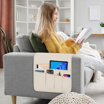 Remote Control Holder for Armchair Caddy, Remote Holder with 5 Pockets