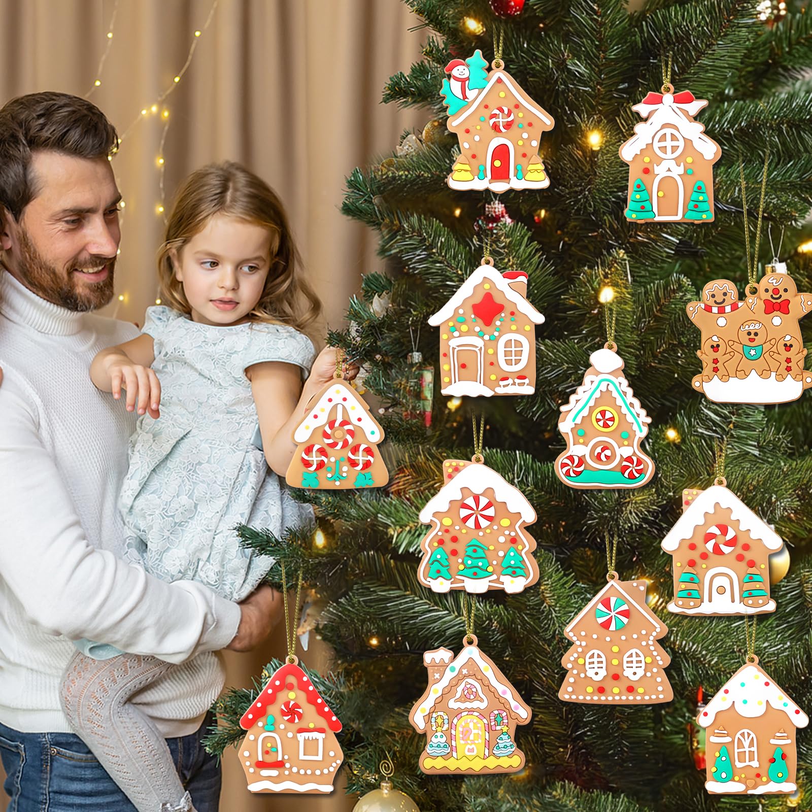 Funtery Lot De 6 Décorations De Maison En Pain D'épices Pour Sapin