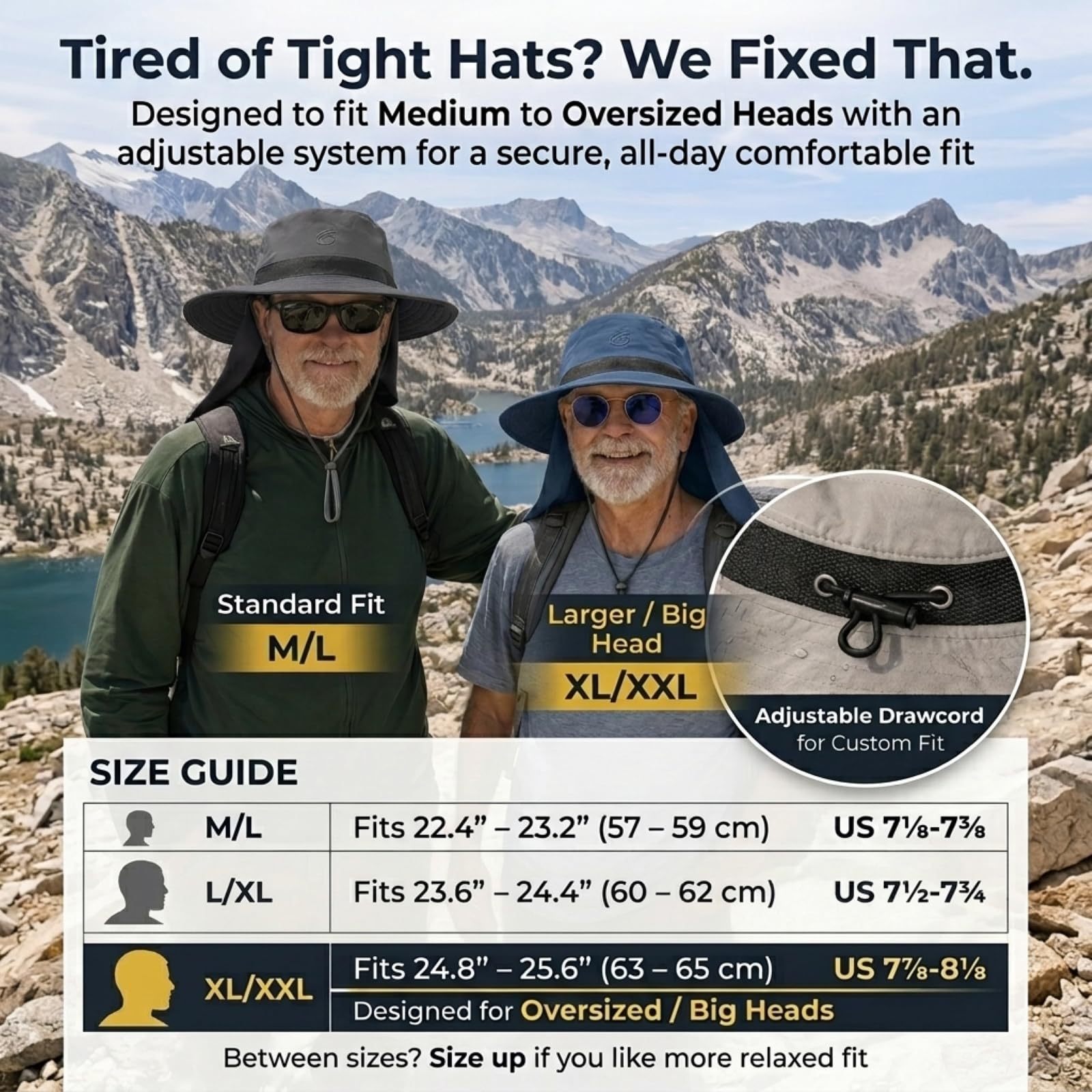 TOP-EX UVCoolix™ Chapeau de soleil rafraîchissant avec rabat tour de cou, UPF 50+ protection UV à large bord pour les chaudes journées en plein air