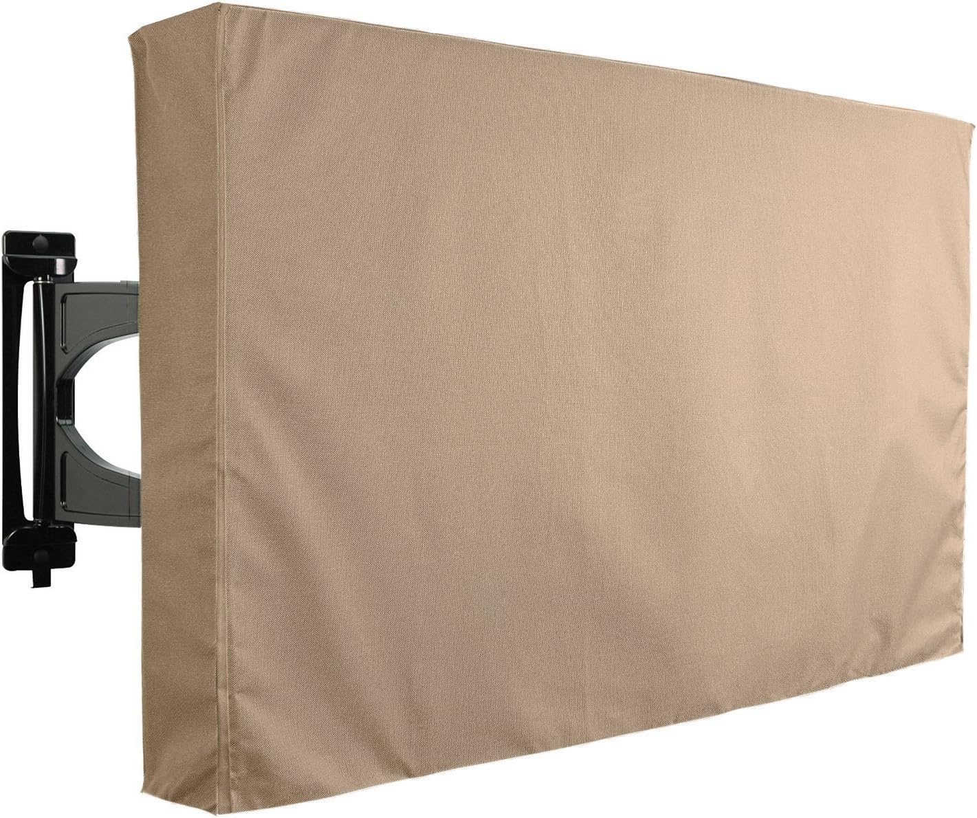 KHOMO GEARKHOMO GEAR Outdoor TV Cover, Brown Universal Weatherproof Protector for 50' - 52' TV - Fits Most Mounts & Brackets