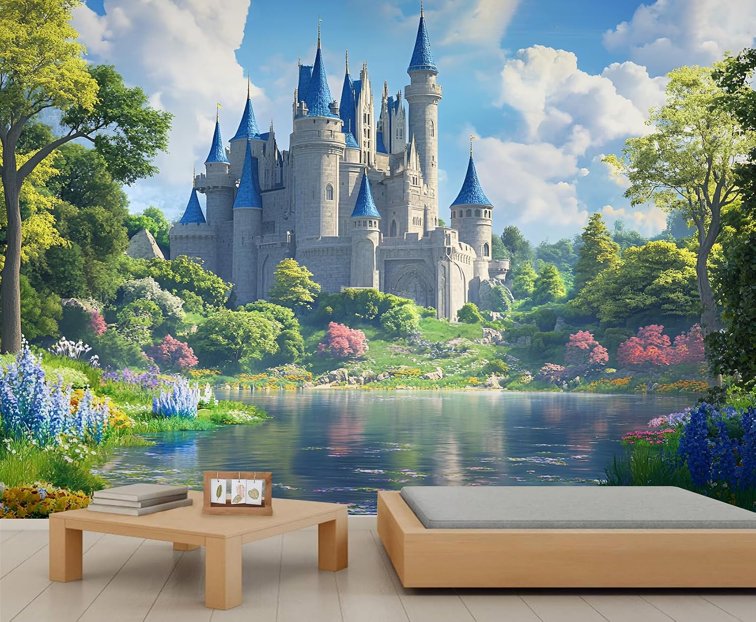 Amazon.com: Fairytale Castle Mural Wallpaper, Forest Garden Wall ...