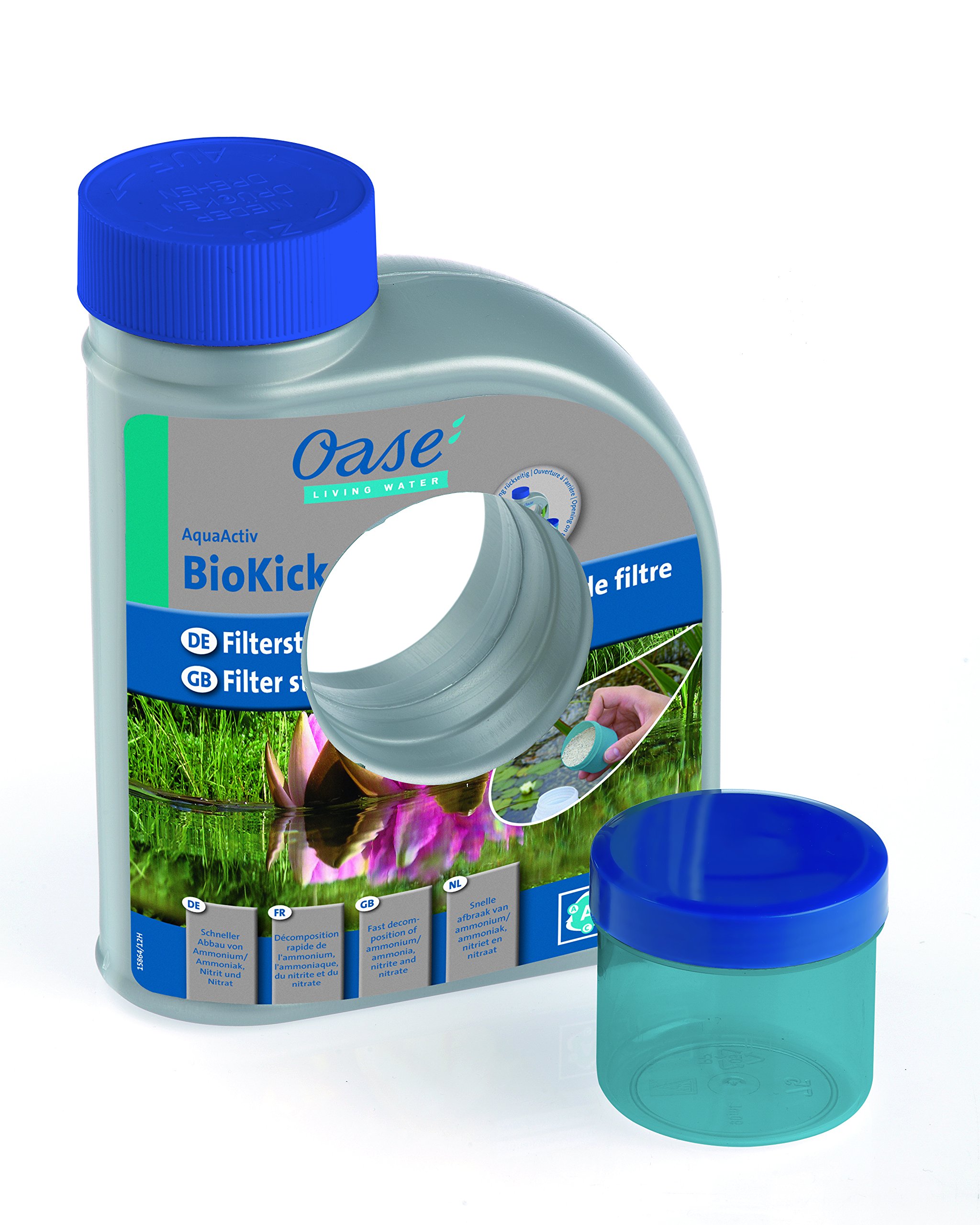 OASE 50562 AquaActiv BioKick Fresh 500 ml para 10.000 l bacterias filtrantes bacterias iniciadoras para estanque de peces estanque de jardín estanque de natación