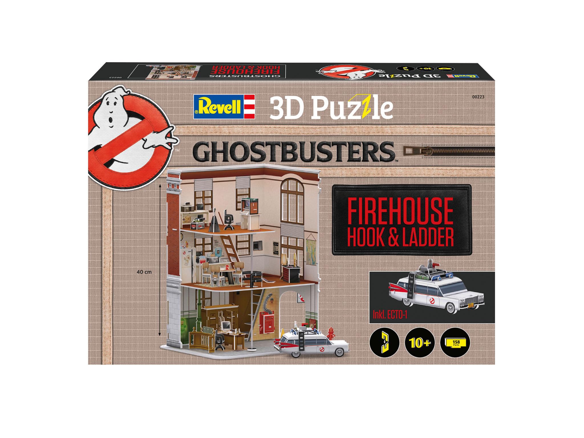 Revell Puzzle 3D 00223 Ghostbusters Firestation, 130 pezzi, altamente dettagliato, 40 cm di altezza, divertente e facile da costruire