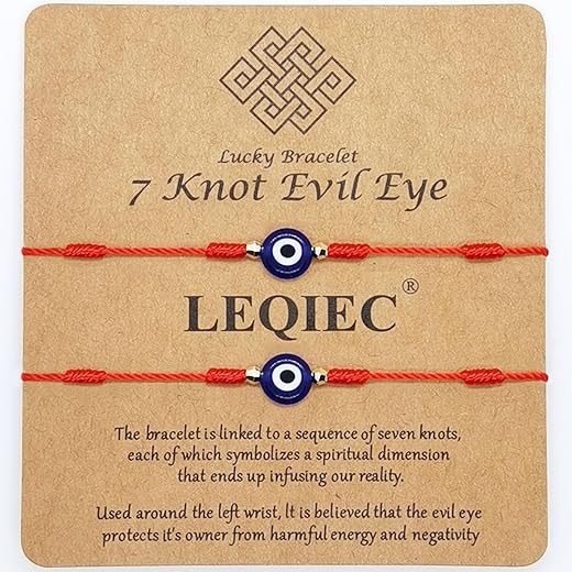 Evil Eye Bracelet for Women Men Kabbalah 7 Knot Red String Protection Blue Bracelet Mal Be Ojo Mexican Energy Luck B0CX9CXW89