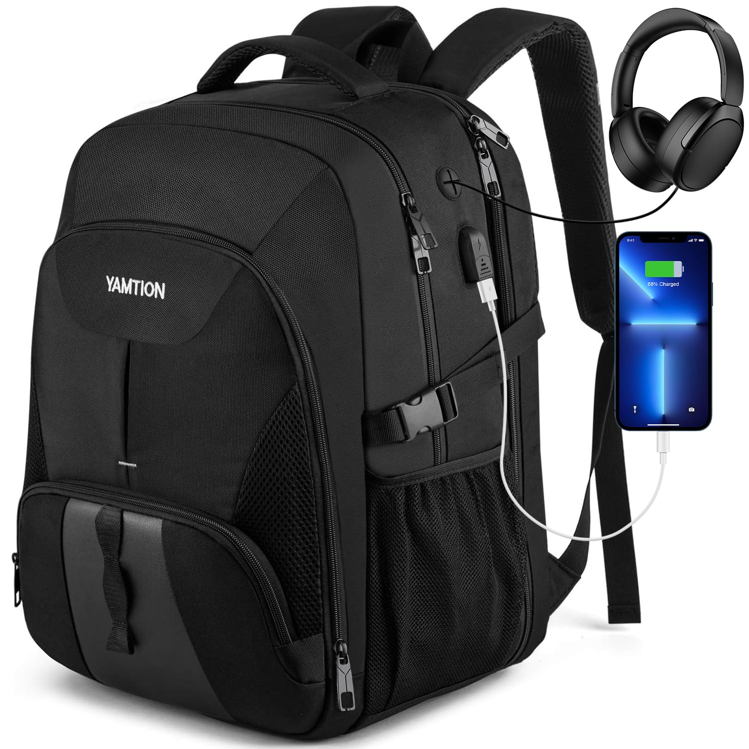YAMTION YAMTION Mochila Portatil Hombre,Mochila Escolar Adolescente Mochila Instituto Universidad Oficina Trabajo
