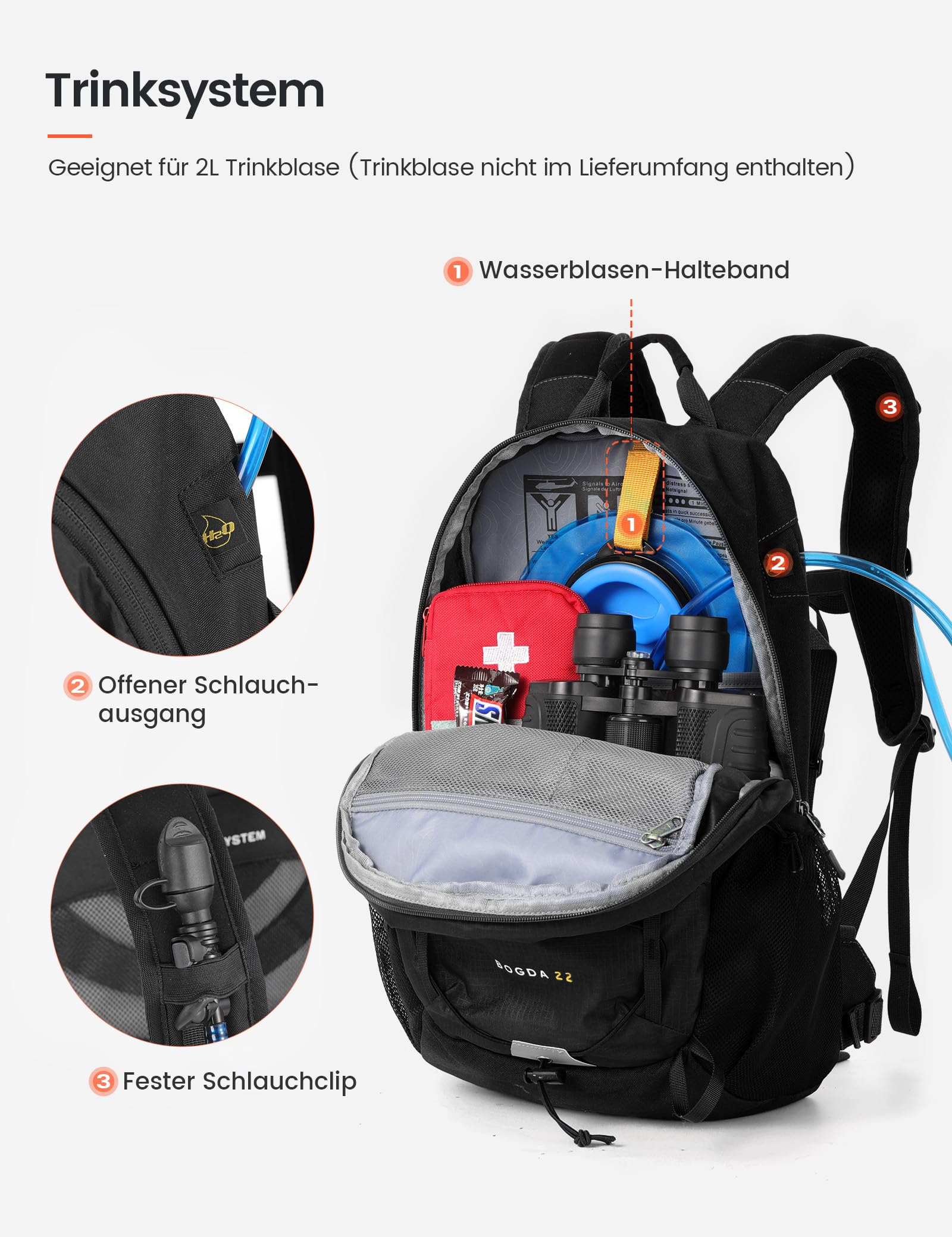 SKYSPER 22L Wanderrucksack Herren Damen Leichter Trekkingrucksack mit Belüftungsrücken Diebstahlsicher Rucksack aus Atmungsaktivem Air Mesh für Wandern Reisen Tagesausflüge