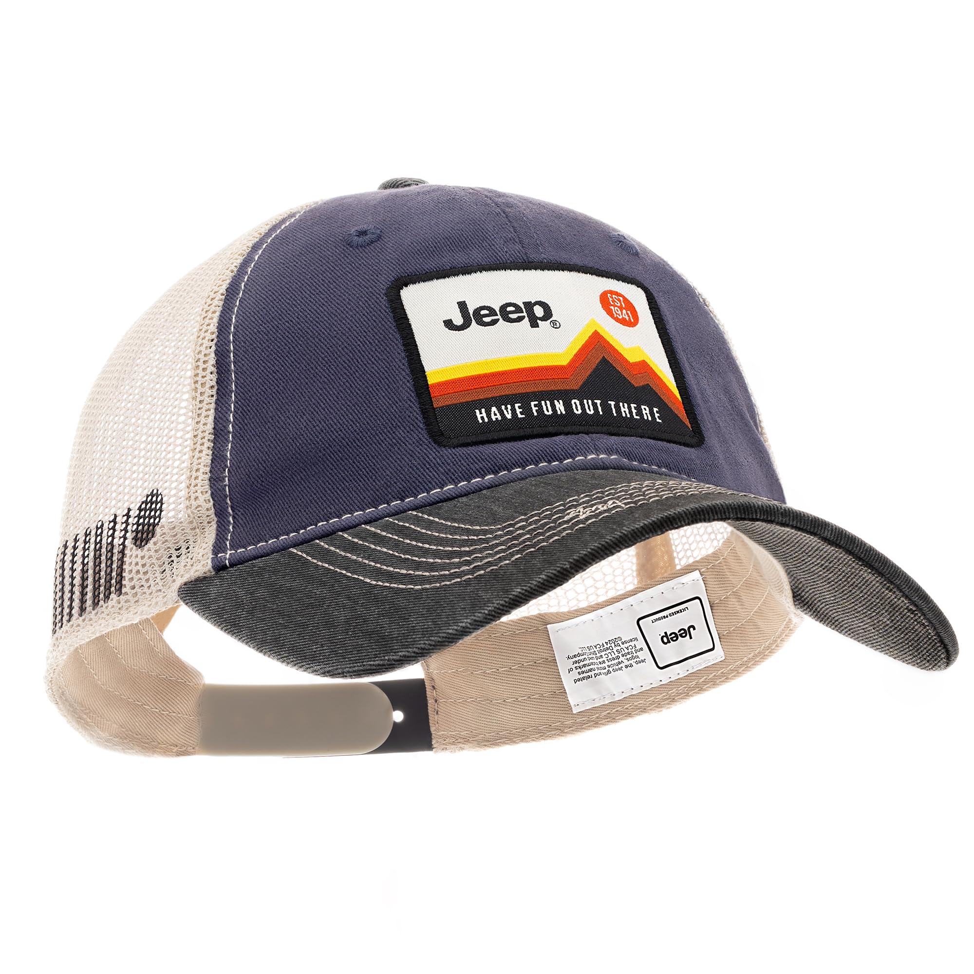 Have Fun Out There Patch Garment Washed Trucker Hat Unstructured for Men & Women - Adjustable Snapback Baseball Cap