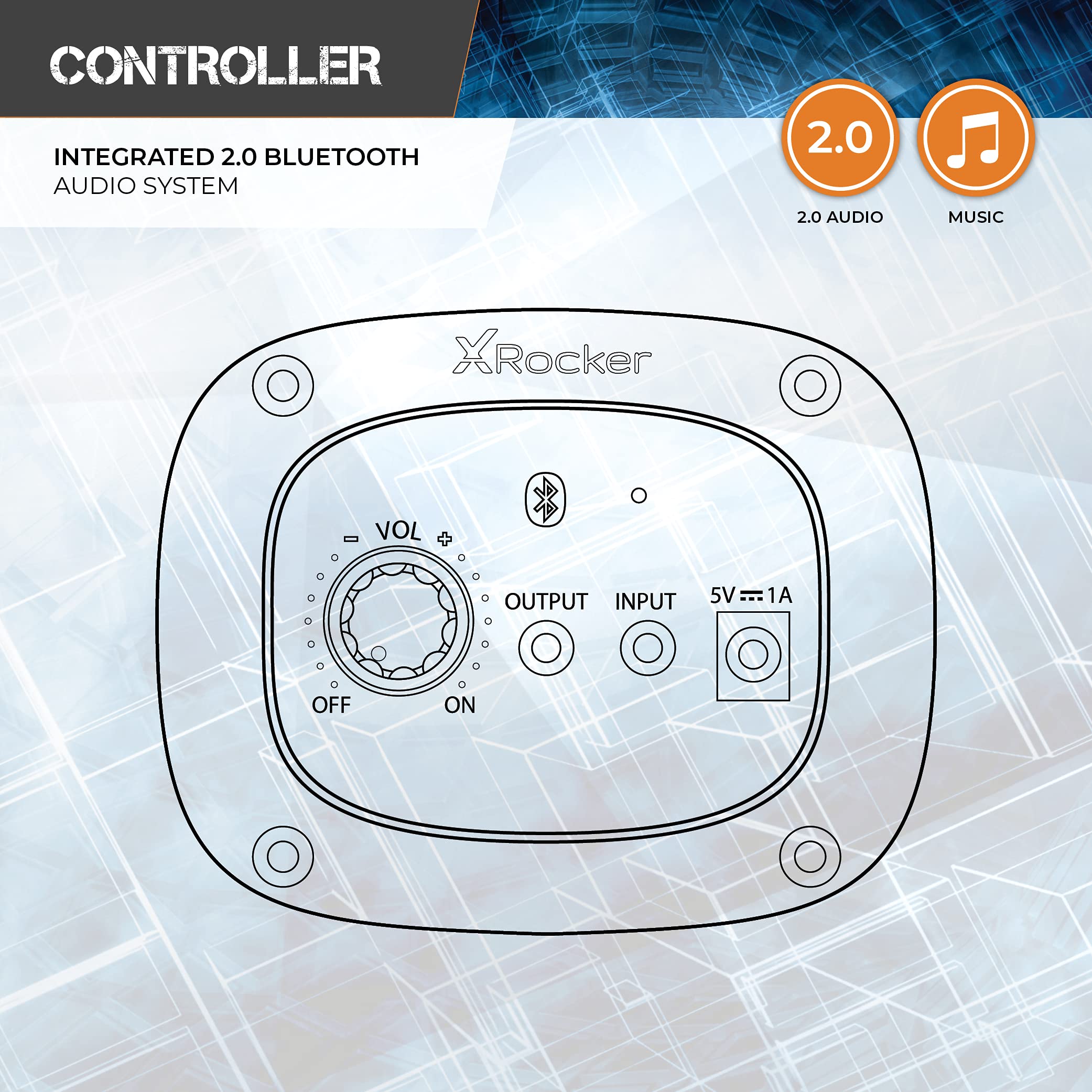 X Rocker Flash 2.0 BT Gaming Floor Chair, with Headrest Mounted
