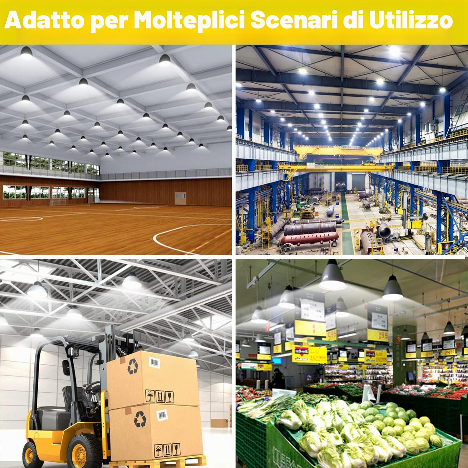 Lampadina 54W Super Bright LED Corn 6400 Lumen (equivalente 800W) 6500K Luce bianca fredda, Base E27 per illuminazione commerciale di grandi superfici, Fabbrica di magazzini per garage