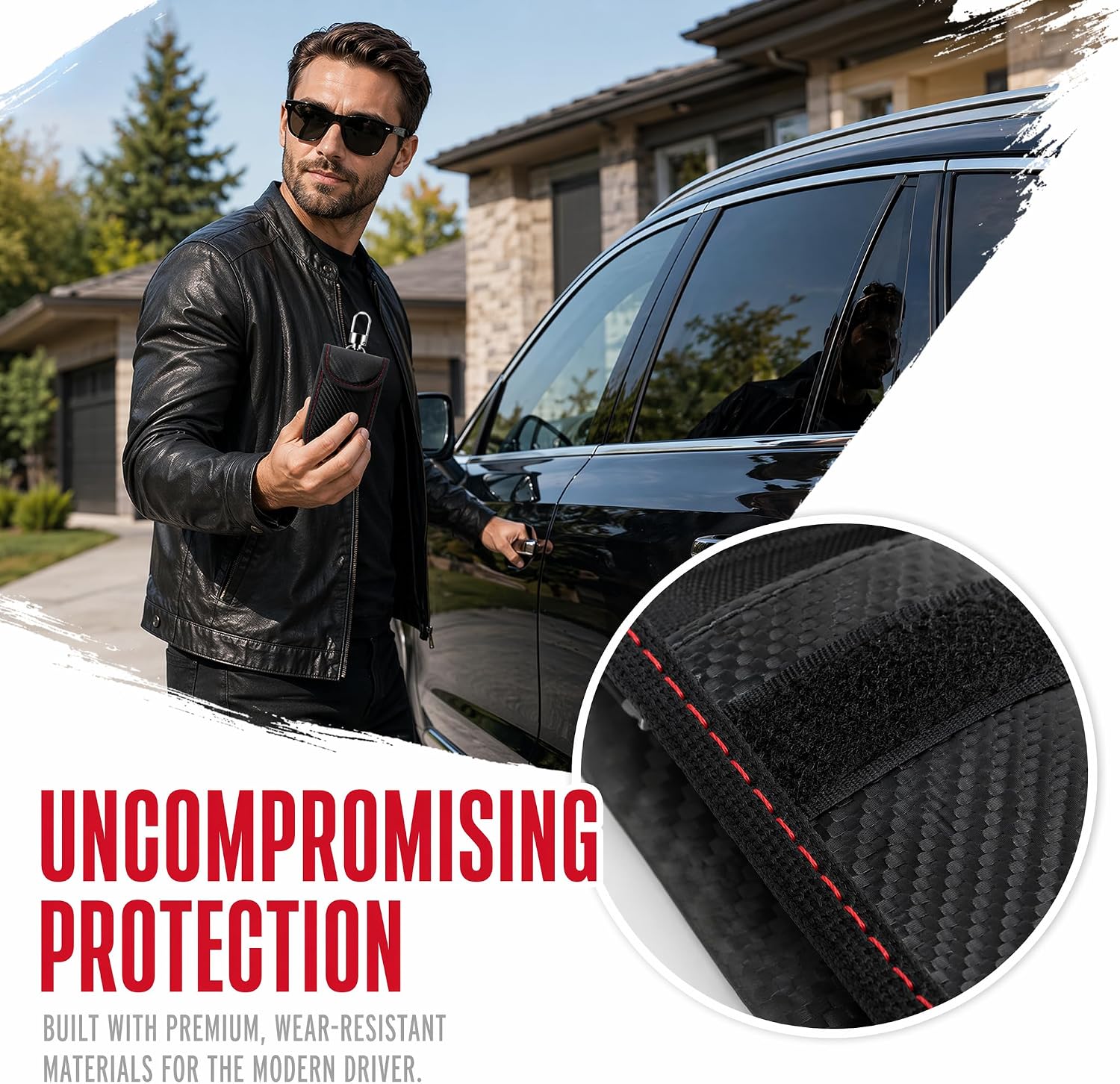 Signal Blocking Key Fob Box 2 Pack, Carbon Fiber Faraday Bag for Car Keys, RFID Key Fob Cover Anti-Theft Pouch, Block WiFi Bluetooth GPS RFID Signals for Cars Trucks for Travel Home