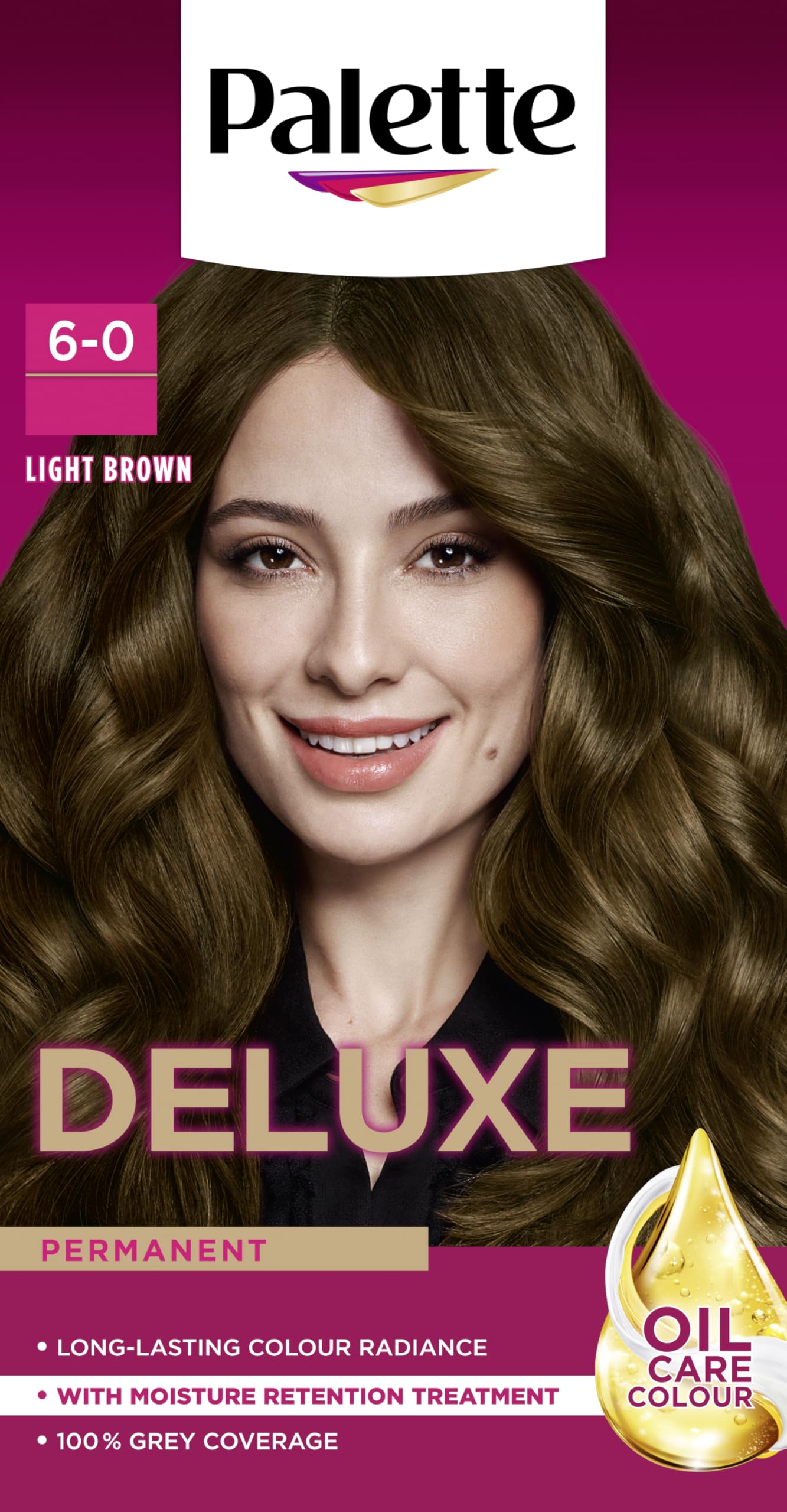 Schwarzkopf Deluxe Creme Colouration 6-0 Light Brown 'Hair Dye', 2 Pack