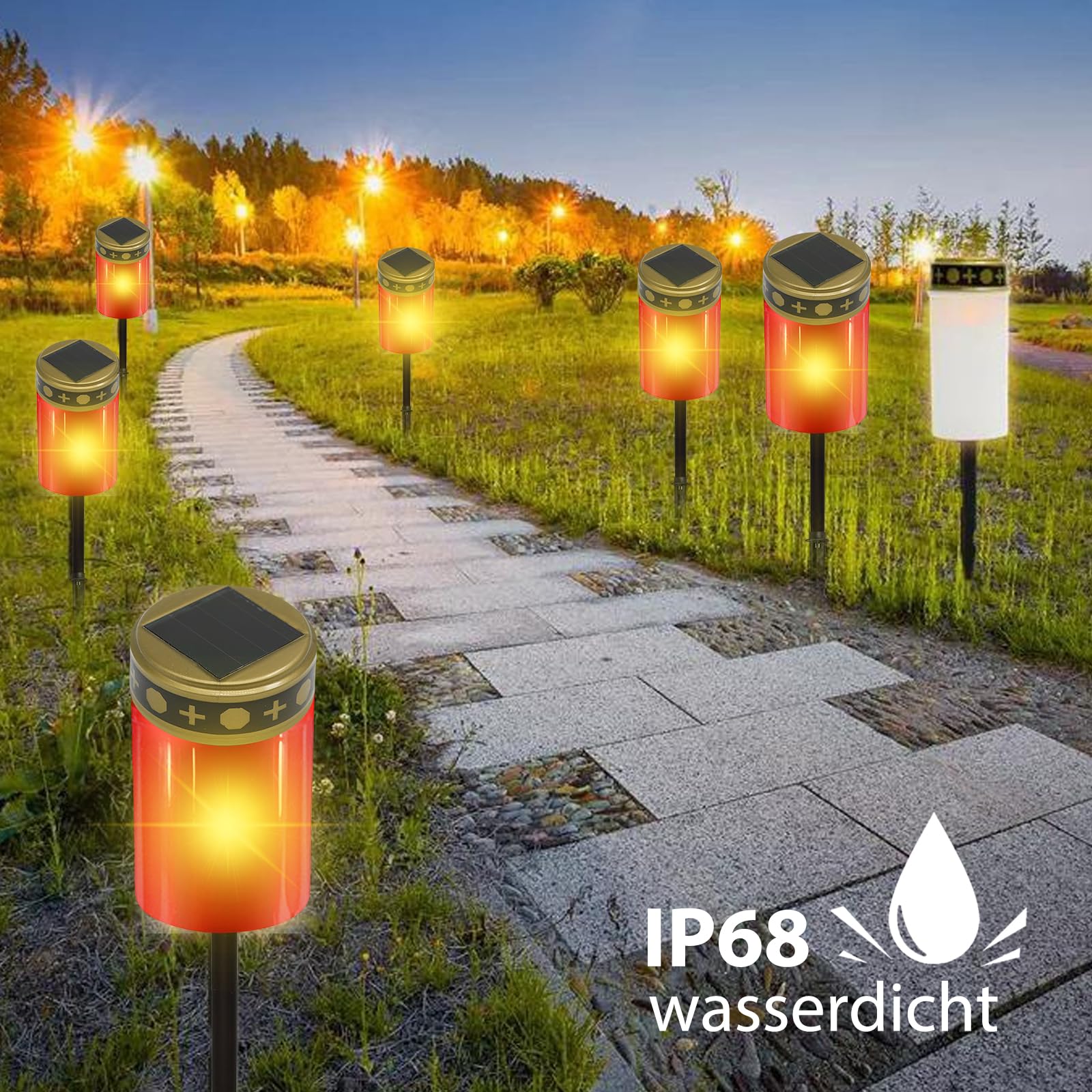 Vegena Lumini Cimitero LED, Lume Funerale a LED, Lumino Cimitero Impermeabile, 4 Pezzi Lumino Led per Cimitero, Lumini Cimitero Led Batteria, Lumino Elettrico per Cimitero per Cimitero