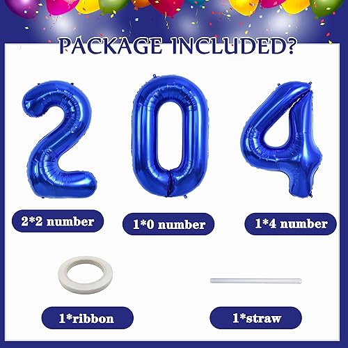 Miniatura 3 de Puideon Globos azules 2024 2024, globos grandes de aluminio de 40 pulgadas, globos de Mylar de Año Nuevo 2024, globos de graduación 2024, globos
