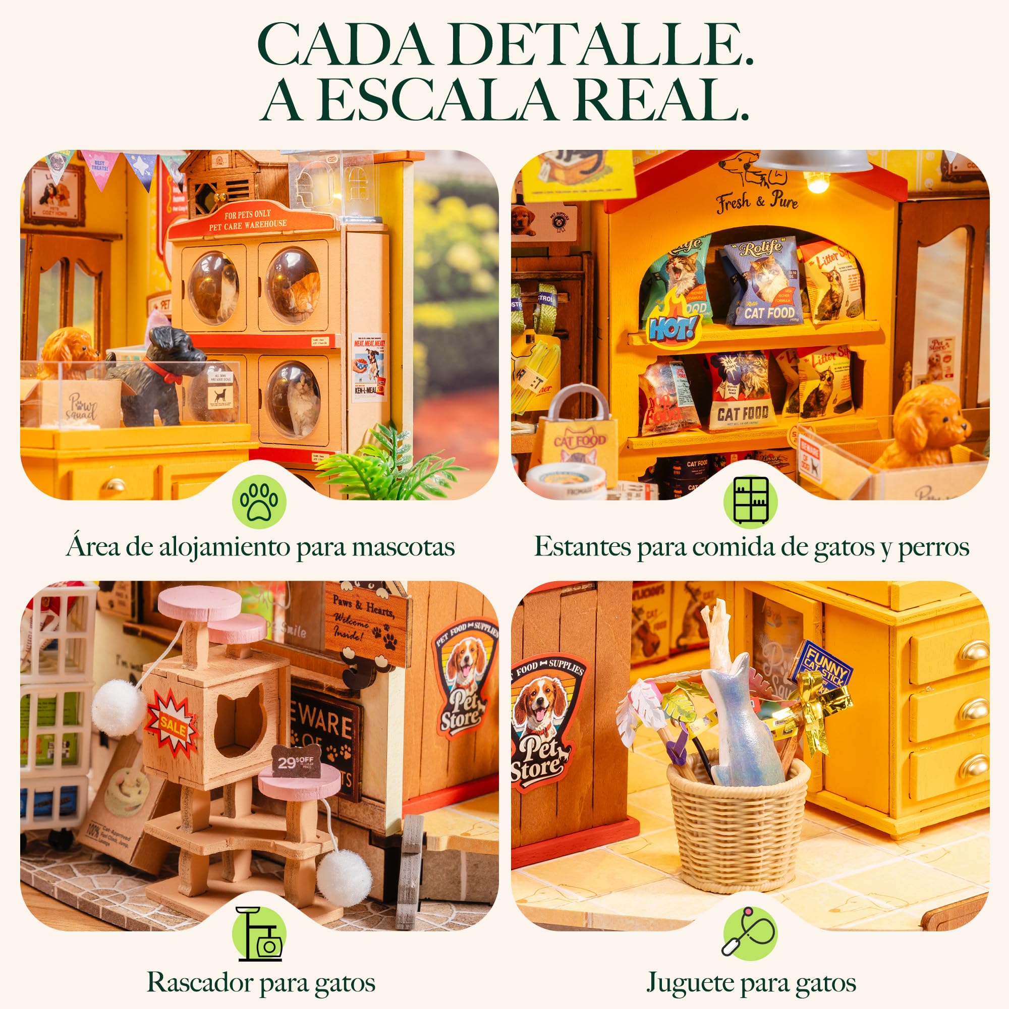 Rolife DIY Miniatura Casa de Muñecas Fluffy Friends Store 397 Pzs Madera