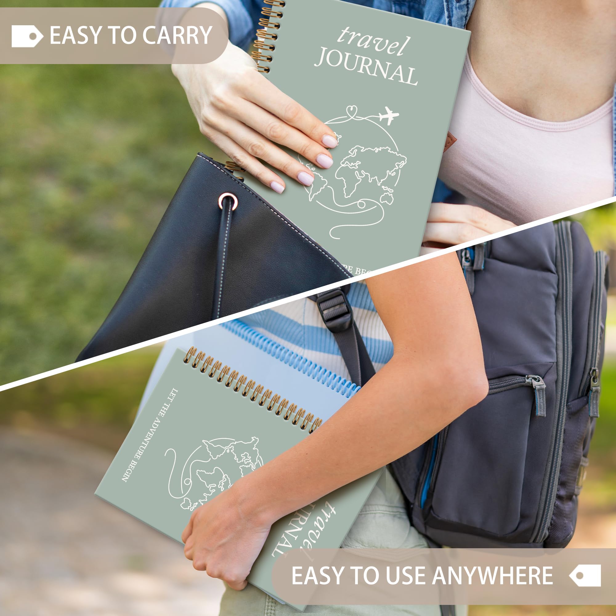 Cuaderno de regalo de viaje, diario de viaje para mujeres, cuaderno de viaje en espiral, diario de aventura, cuaderno de viaje para viajeros, mujeres y hombres, regalos de viajero, 6 x 8.2