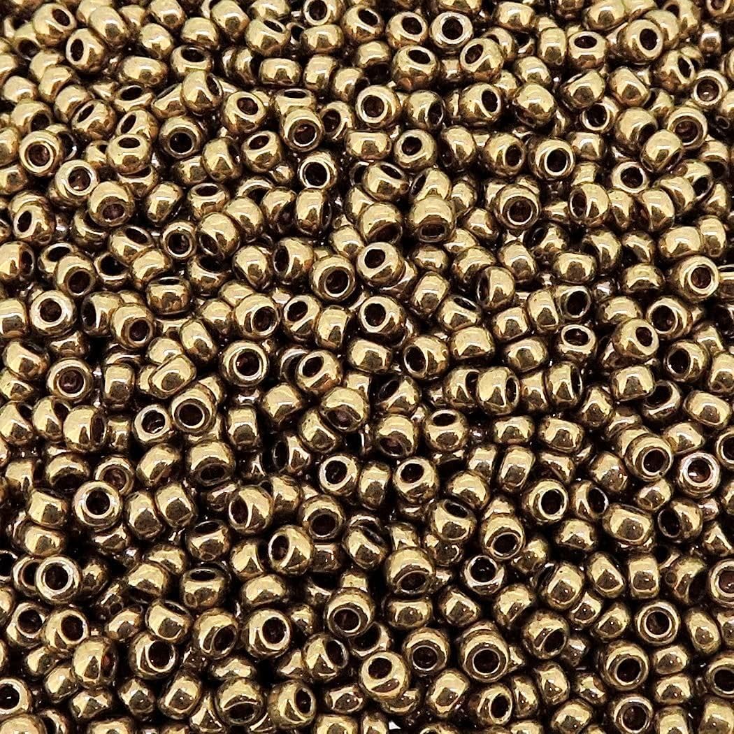 Rond japonais Creative-Beads Rocailles Perles en Verre de Miyuki 11/0 24 Grammes Metallic Light Bronze