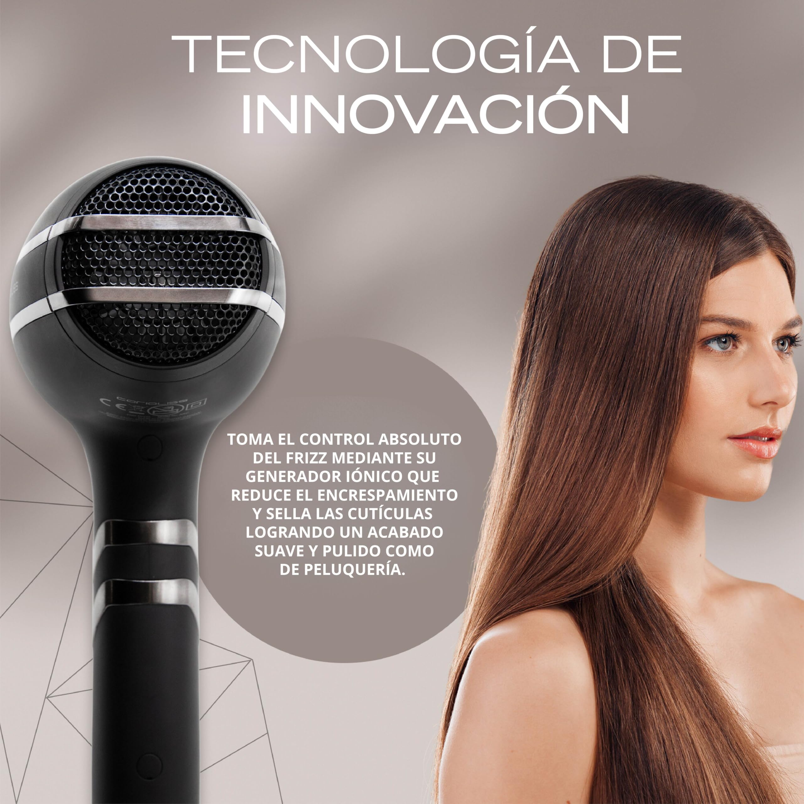 Corioliss ARC Secador Pelo Profesional Iónico | Silencioso 75 Db | Ligero 430 Gr.| Motor BLDC Ultima Generación | Potente 2400W | 4 Boquillas