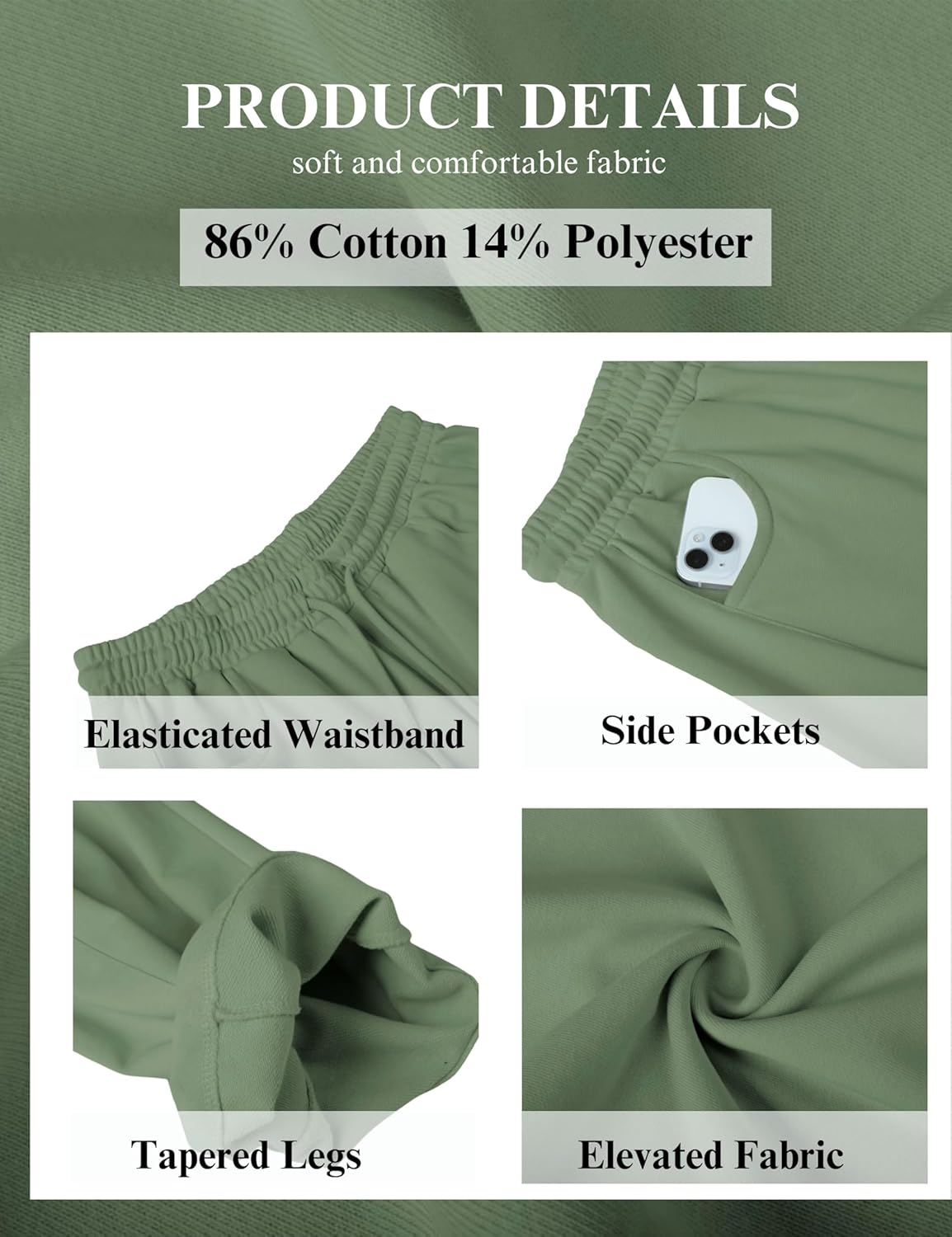 SeekMe Women's Barrel Leg Sweatpant Drawstring Elastic Waisted Wide Leg Pants Casual Cotton Palazzo Trousers with Pockets - Image 6