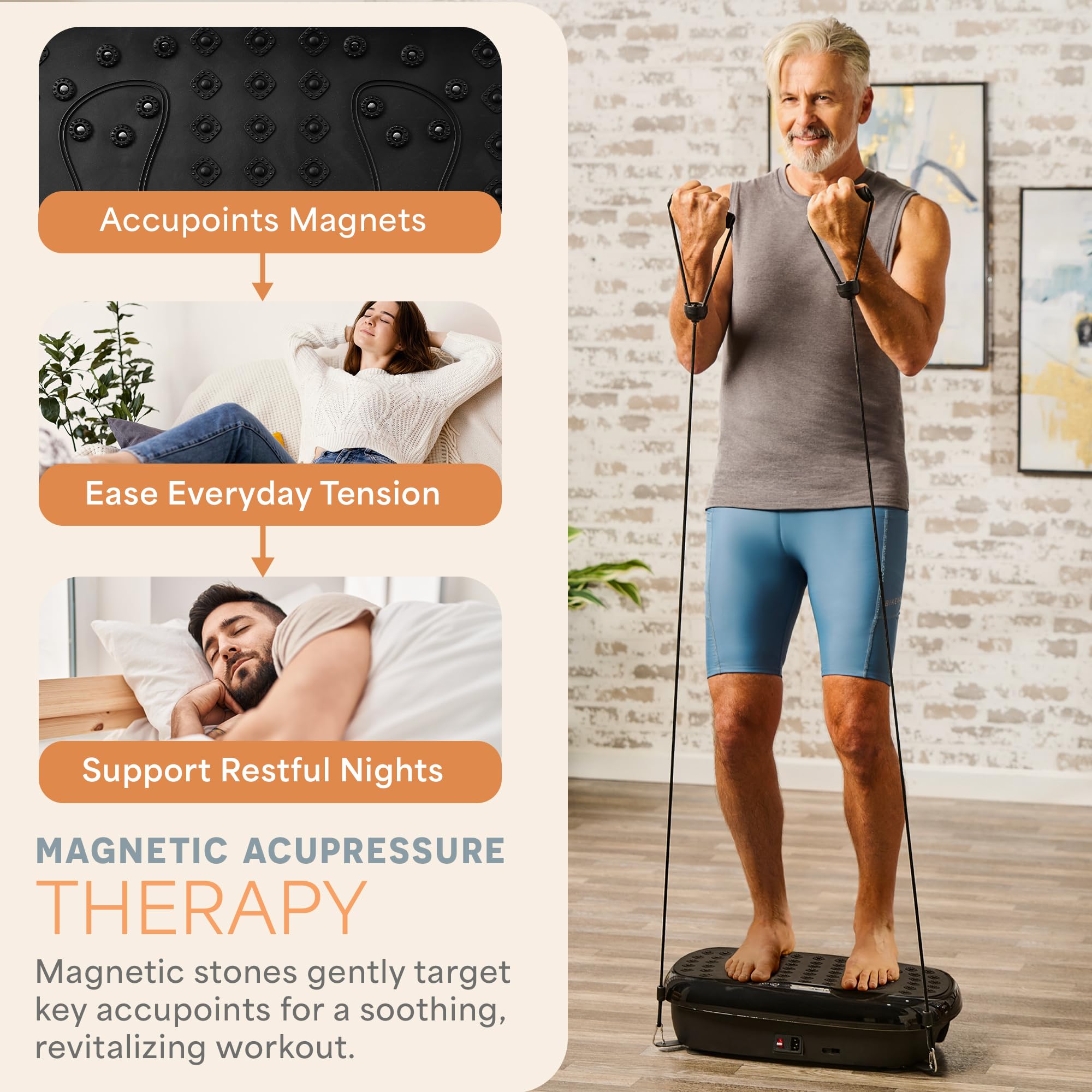 Amazon.com : Lifepro HexaPlate Lite Vibration Plate Exercise Machine   Magnetic Acupoints, 99 Speeds & 10 Presets Vibration Platform Machine with  Resistance Bands  Vibrating Plate for Lymphatic Drainage & Toning : Sports  & Outdoors