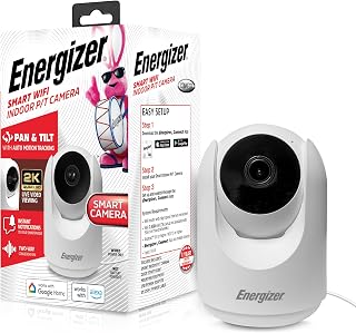 Energizer Smart 2K Indoor Pan & Tilt Wired Camera, Motion Tracking, Two-Way Audio, Night Vision, Instant Notifications, Re... Price In India