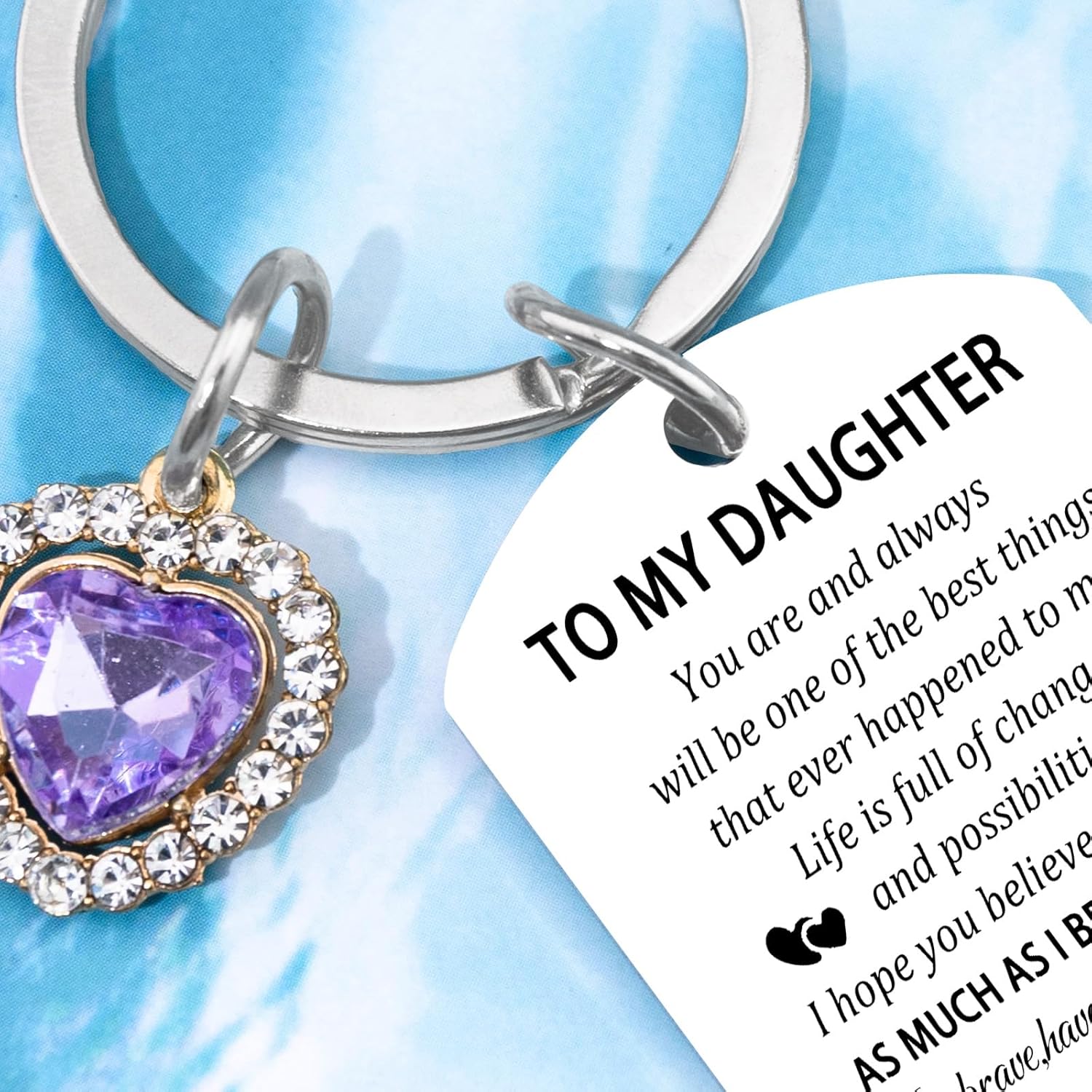 Valentines Day Gifts For Daughter Gifts From Mom Dad To My Daughter Keychain Inspirational Birthday Gift For Daughters Adult Graduation Mothers Day Christmas Happy Birthday Gift For Daughters - Image 4