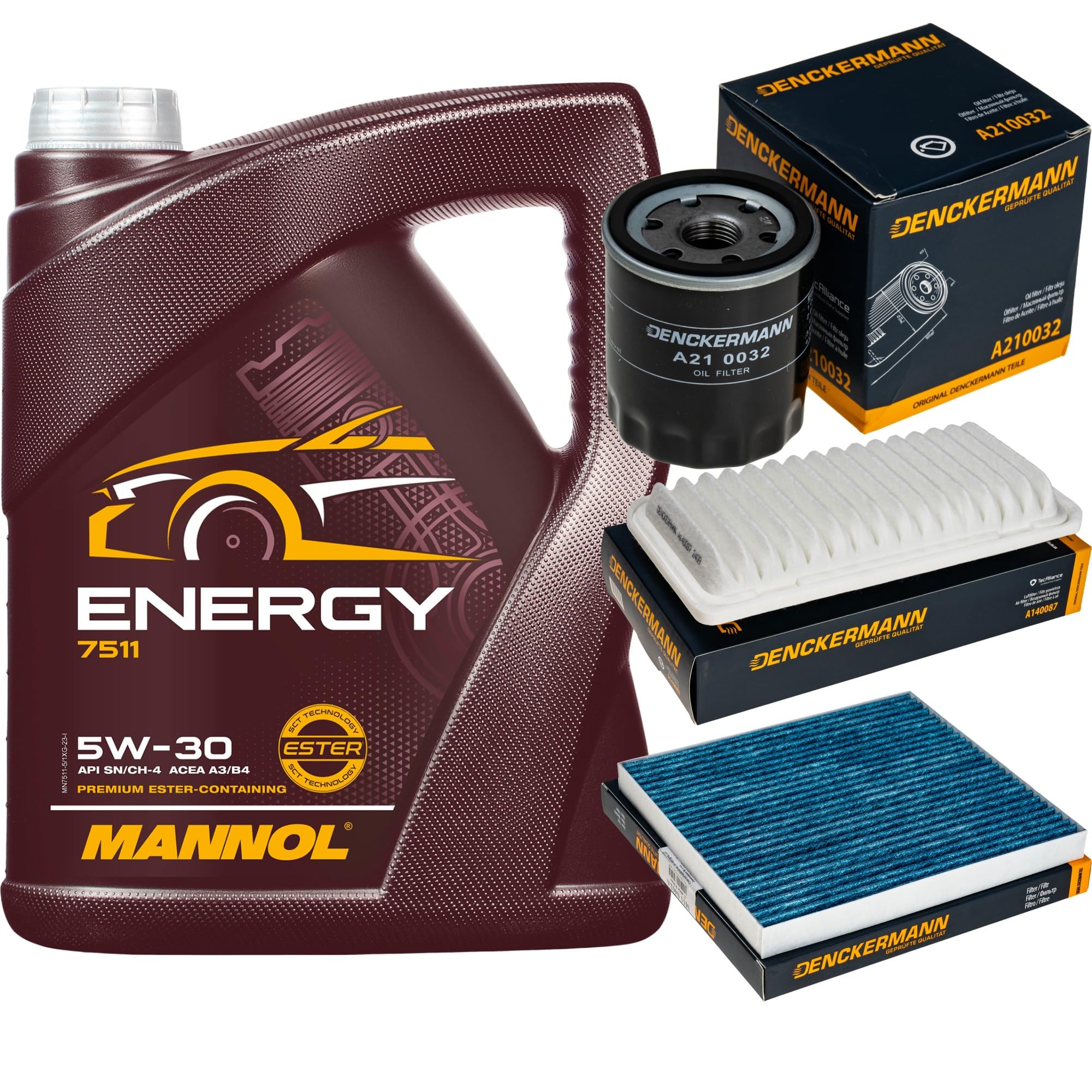 Pacchetto di ispezione pacchetto di manutenzione filtro con Energy 5W-30 5L, filtro aria, filtro ai carboni attivi, filtro abitacolo filtro olio