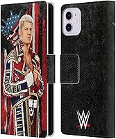 Vista 107 de Head Case Designs Officially Licensed WWE American Nightmare Flag Cody Rhodes Leather Wallet Case Compatible with Apple iPhone 7 Plus/iPhone 8 Plus