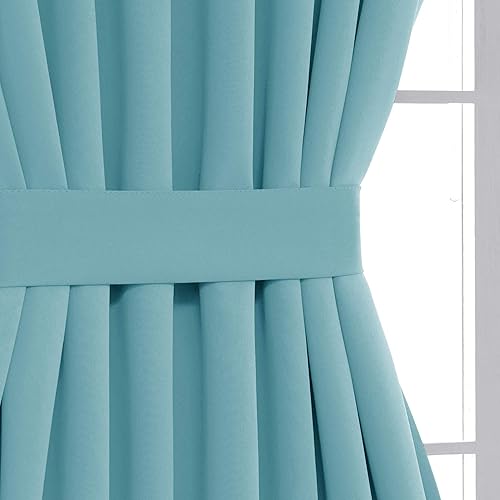 Miniatura 189 de Deconovo Cortina opaca de Navidad para puertas de vidrio y luces laterales, panel de privacidad con aislamiento térmico con doble bolsillo para