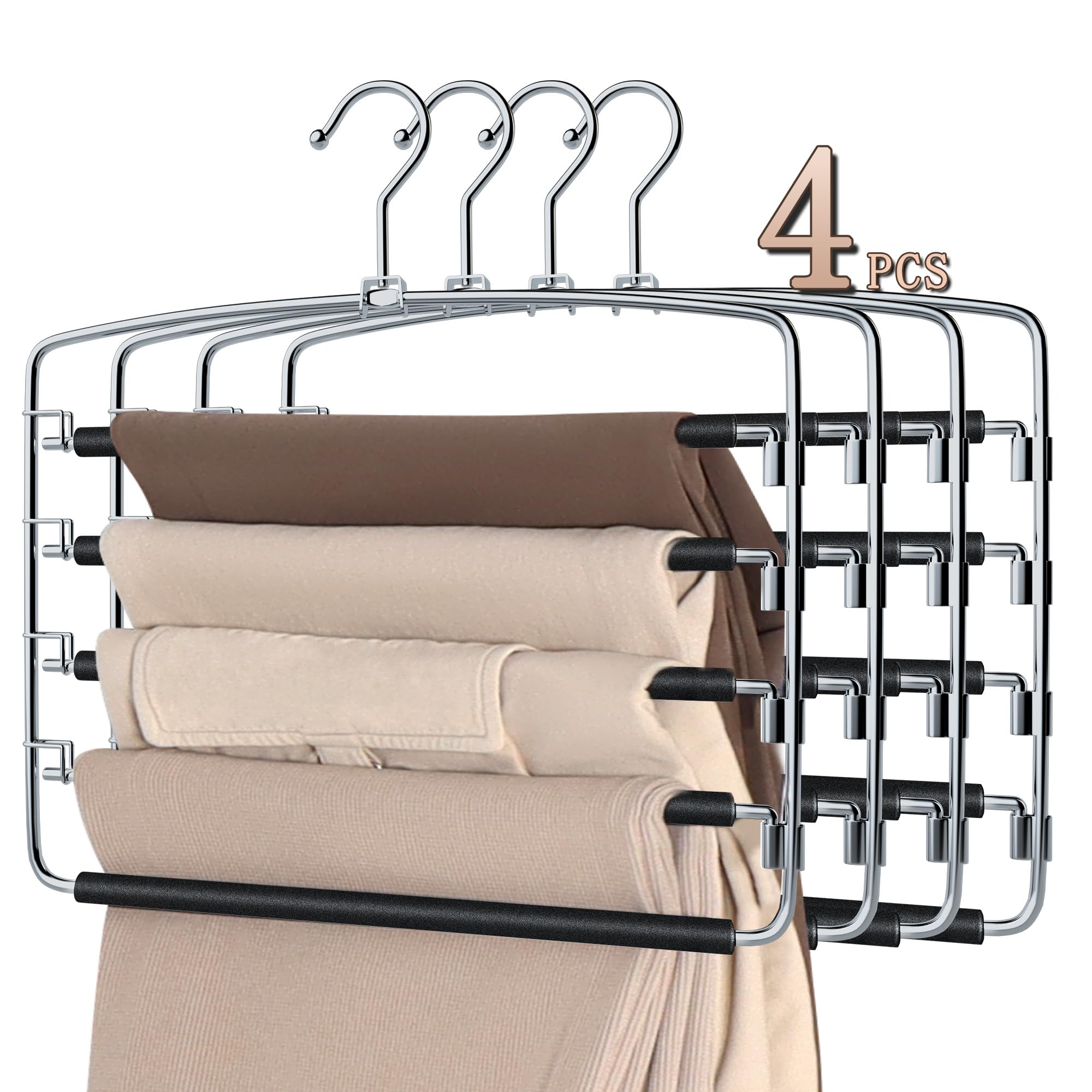SINDAX Pants Hangers Space Saving - 4Pack