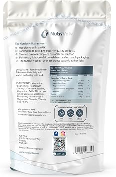 Magnesium XR Tri-Source Complex | 90 Vegan Tablets | Magnesium Bisglycinate, Citrate & Oxide, L-Theanine, Taurine & P-5-P B6 | Muscle & Nervous System Support | 45 Days | UK Made | by NutriVolv
